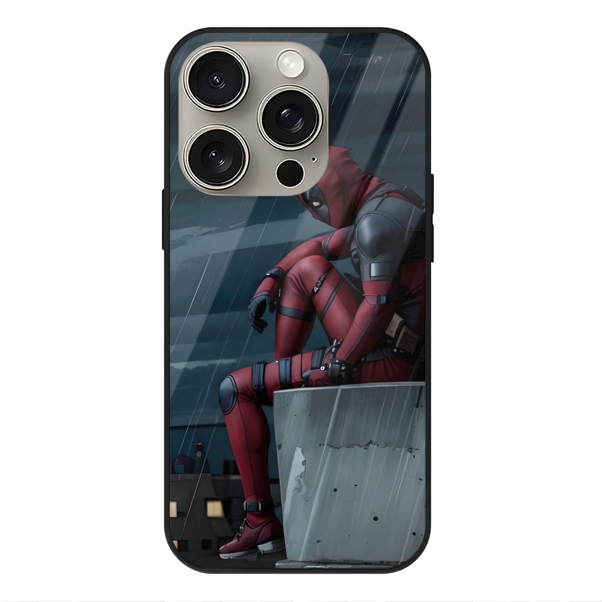 （画像用） Deadpool デッドプール 【iPhone15Pro対応】スマホケース 耐衝撃＆黄変防止 背面ガラス