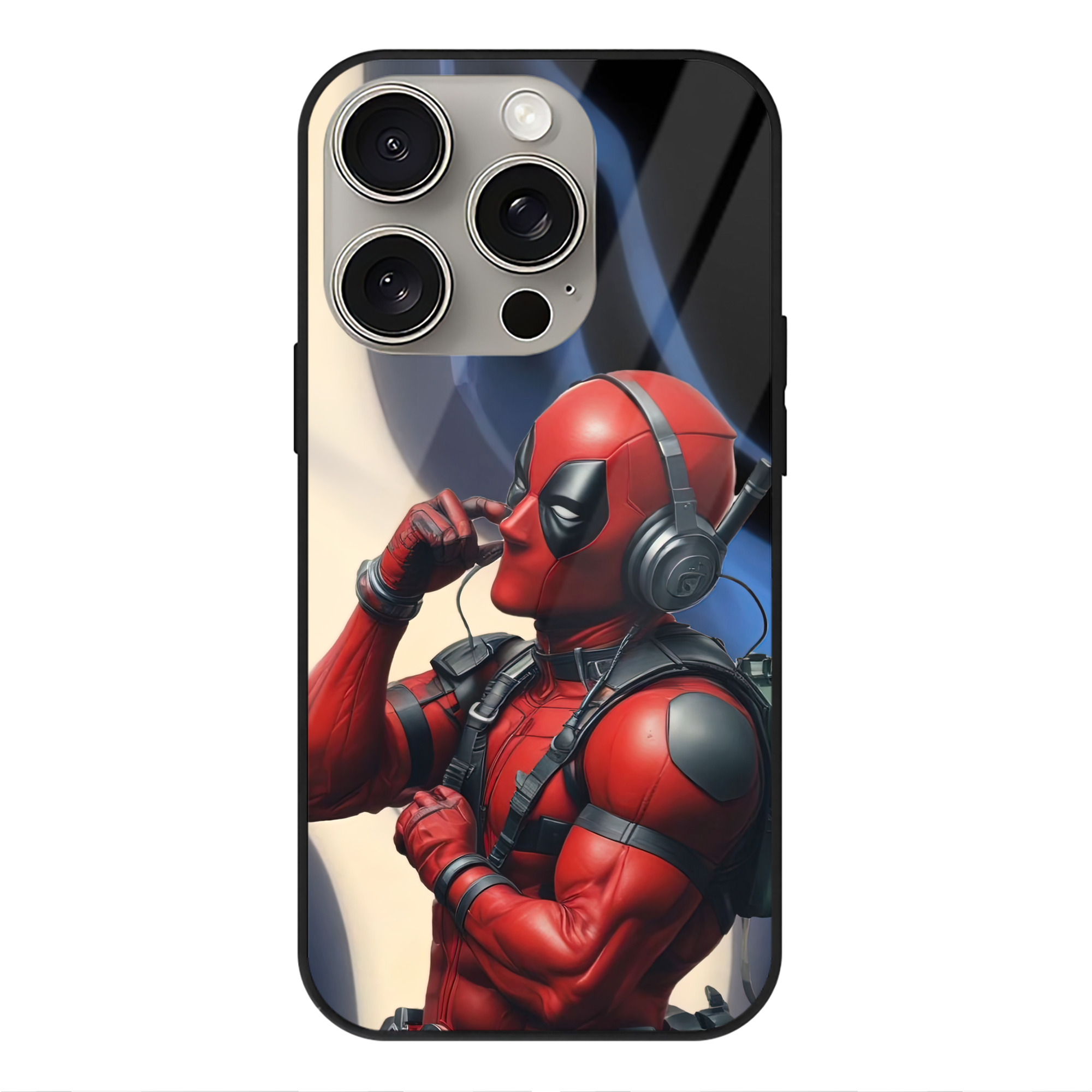 （画像用） Deadpool デッドプール 【iPhone15Pro対応】スマホケース 耐衝撃＆黄変防止 背面ガラス
