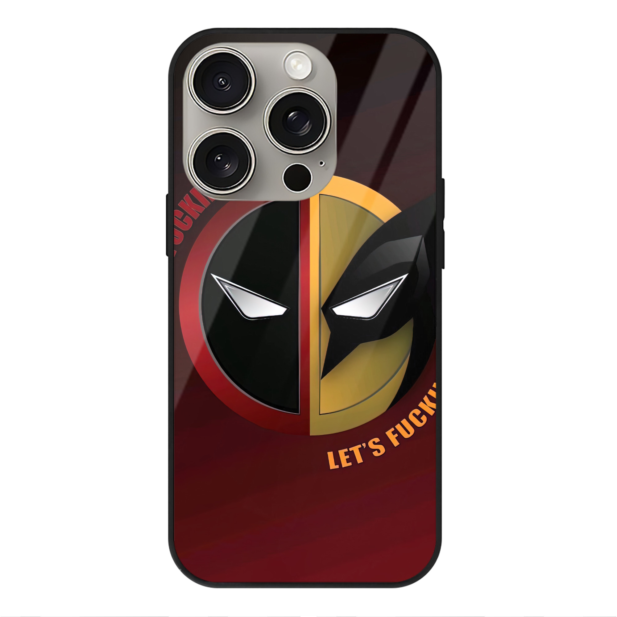 （画像用） Deadpool デッドプール 【iPhone15Pro対応】スマホケース 耐衝撃＆黄変防止 背面ガラス