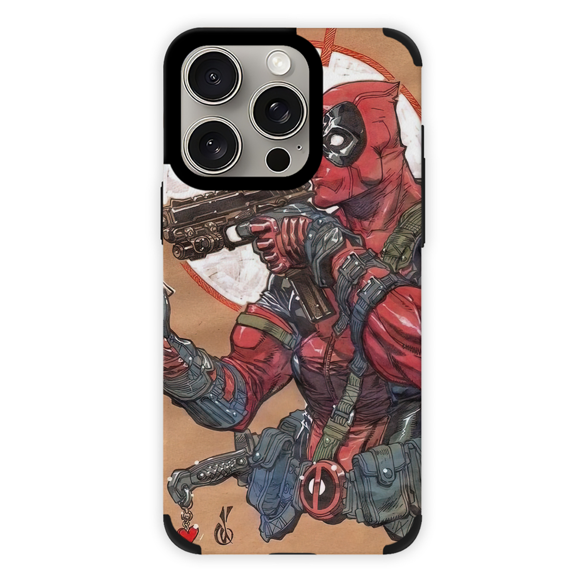 （画像用） Deadpool デッドプール 【iPhone15ProMax対応】 PUレザー スマホケース 耐衝撃＆黄変防止
