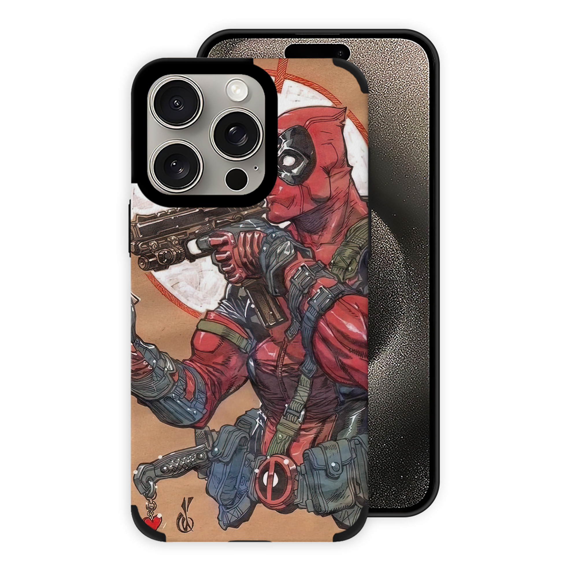 （画像用） Deadpool デッドプール 【iPhone15ProMax対応】 PUレザー スマホケース 耐衝撃＆黄変防止