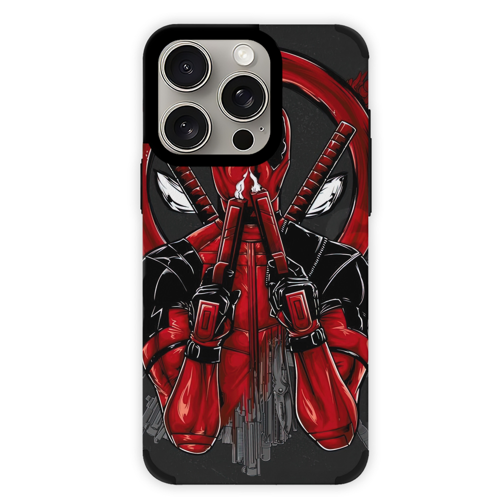 （画像用） Deadpool デッドプール 【iPhone15ProMax対応】 PUレザー スマホケース 耐衝撃＆黄変防止