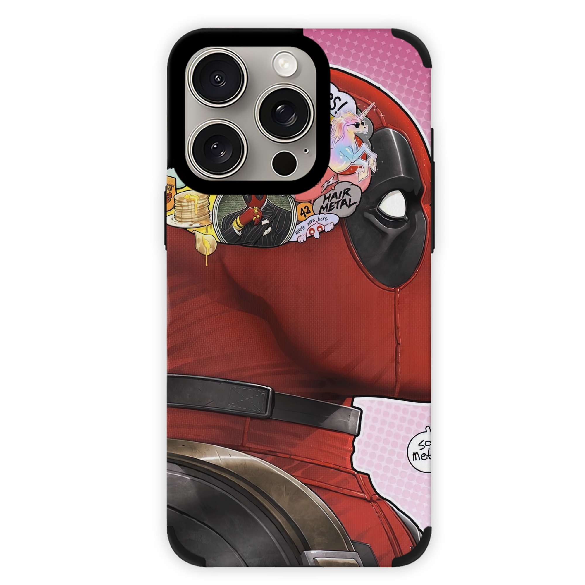 （画像用） Deadpool デッドプール 【iPhone15ProMax対応】 PUレザー スマホケース 耐衝撃＆黄変防止