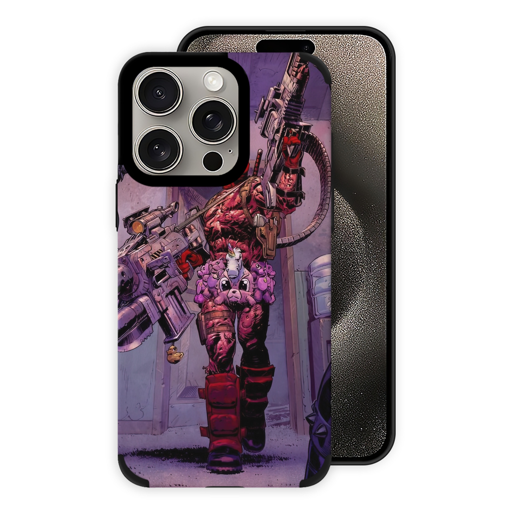 （画像用） Deadpool デッドプール 【iPhone15ProMax対応】 PUレザー スマホケース 耐衝撃＆黄変防止