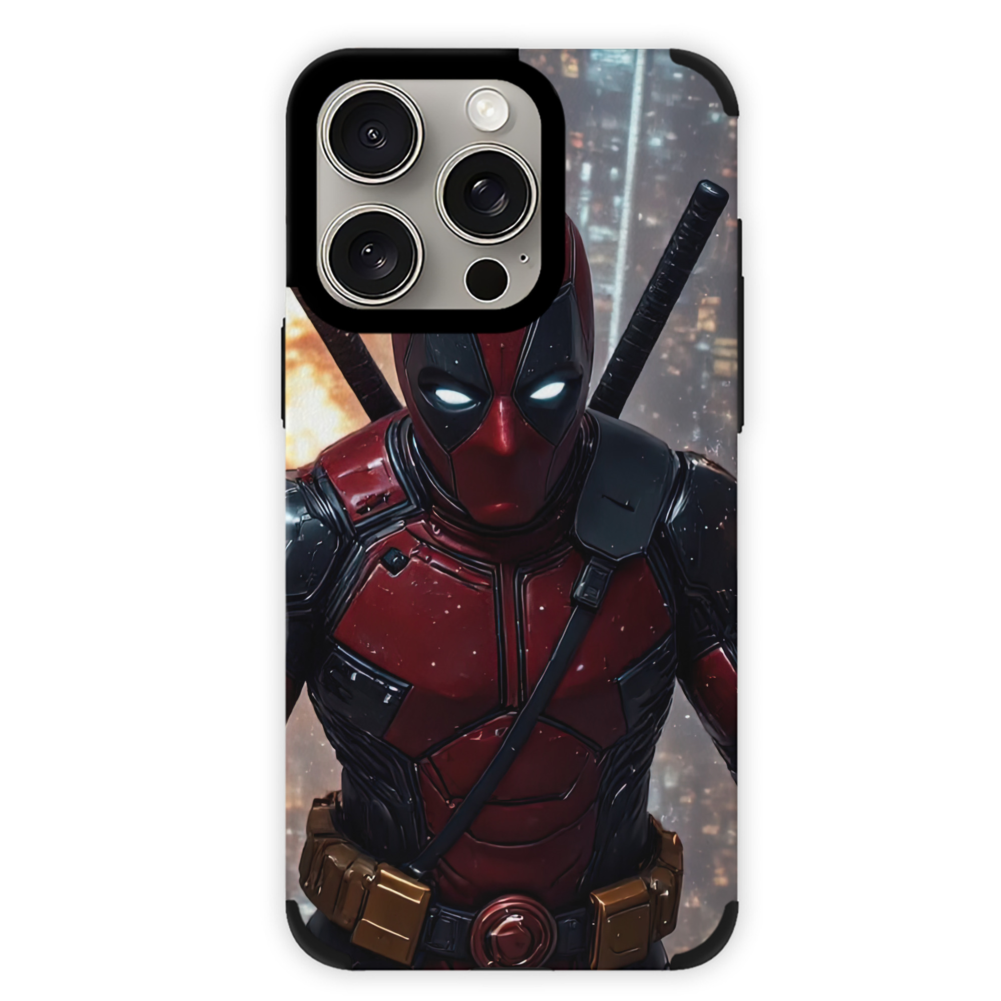 （画像用） Deadpool デッドプール 【iPhone15ProMax対応】 PUレザー スマホケース 耐衝撃＆黄変防止