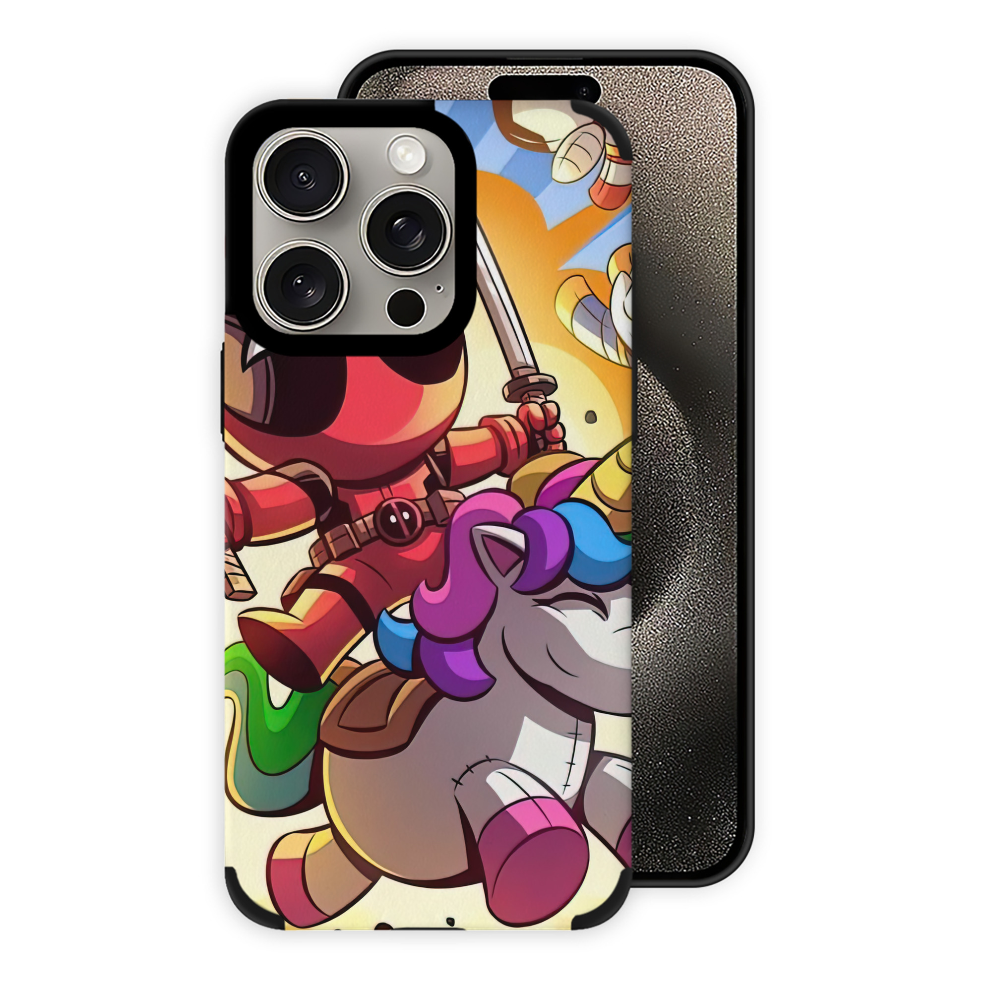 （画像用） Deadpool デッドプール 【iPhone15ProMax対応】 PUレザー スマホケース 耐衝撃＆黄変防止