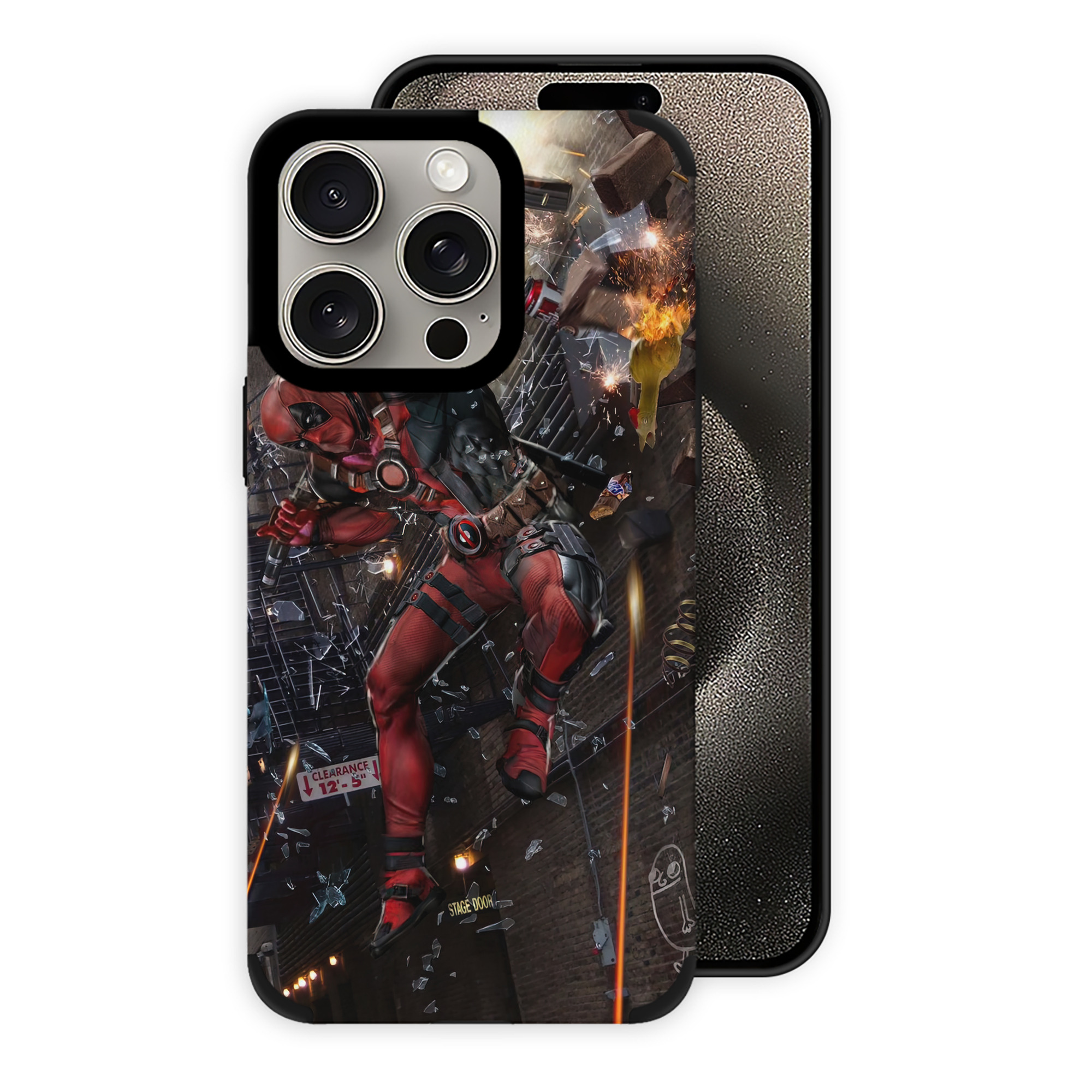 （画像用） Deadpool デッドプール 【iPhone15ProMax対応】 PUレザー スマホケース 耐衝撃＆黄変防止