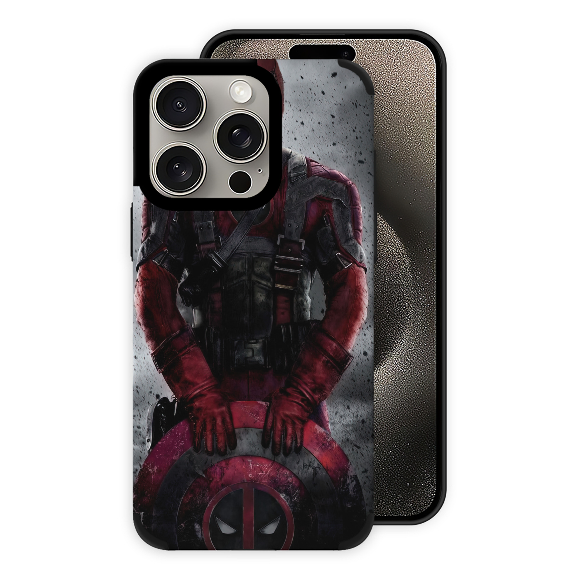 （画像用） Deadpool デッドプール 【iPhone15ProMax対応】 PUレザー スマホケース 耐衝撃＆黄変防止
