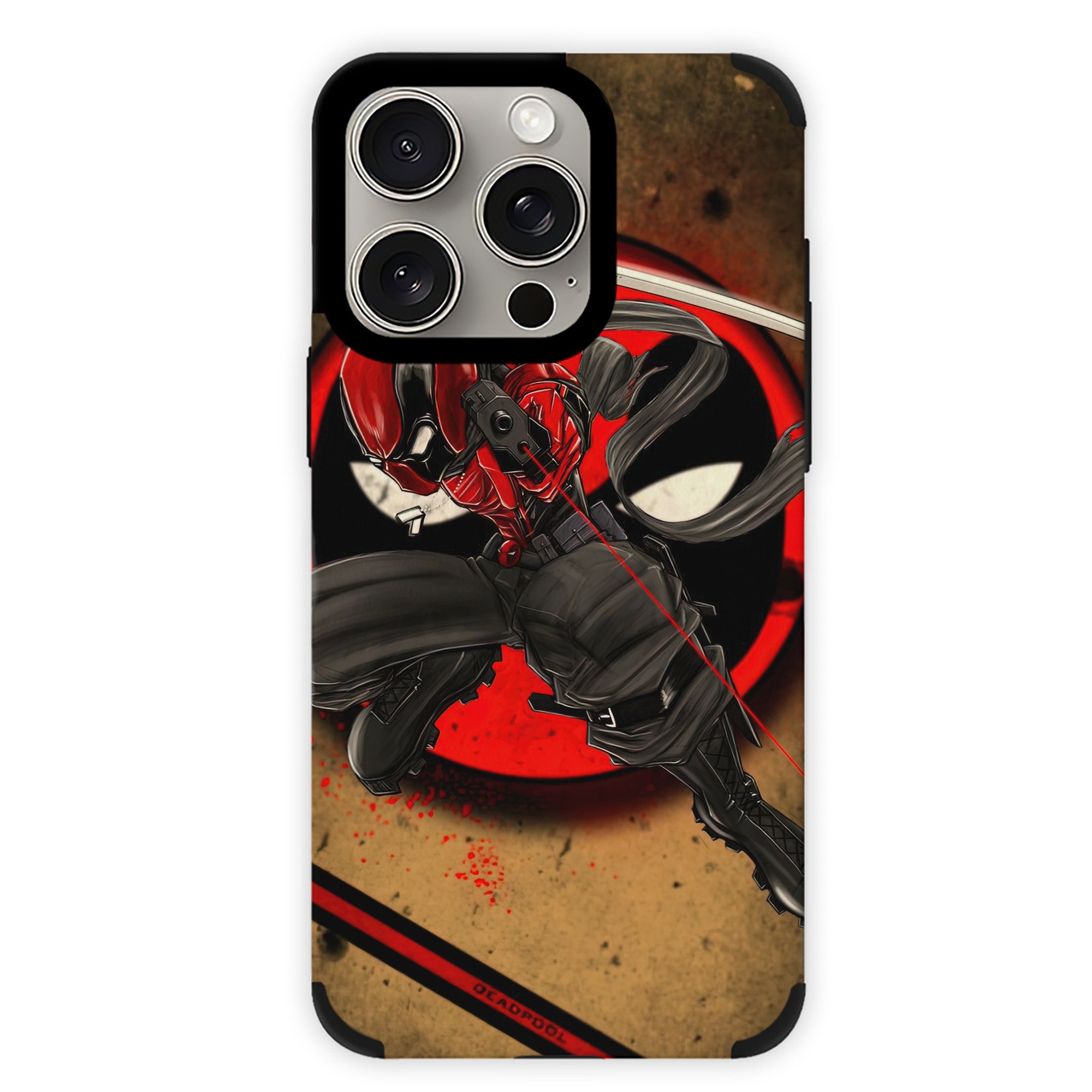 （画像用） Deadpool デッドプール 【iPhone15ProMax対応】 PUレザー スマホケース 耐衝撃＆黄変防止