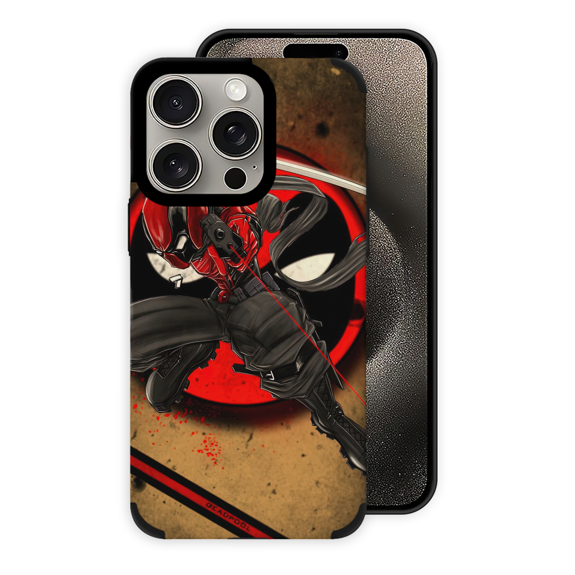 （画像用） Deadpool デッドプール 【iPhone15ProMax対応】 PUレザー スマホケース 耐衝撃＆黄変防止