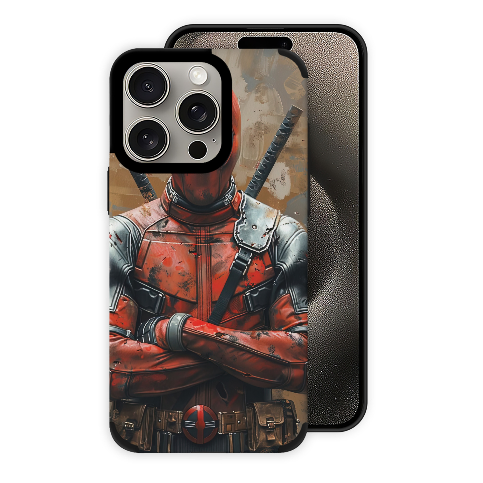 （画像用） Deadpool デッドプール 【iPhone15ProMax対応】 PUレザー スマホケース 耐衝撃＆黄変防止