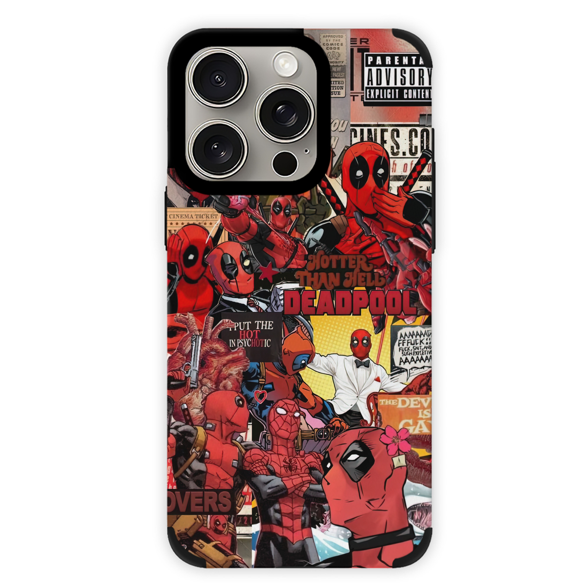 （画像用） Deadpool デッドプール 【iPhone15ProMax対応】 PUレザー スマホケース 耐衝撃＆黄変防止
