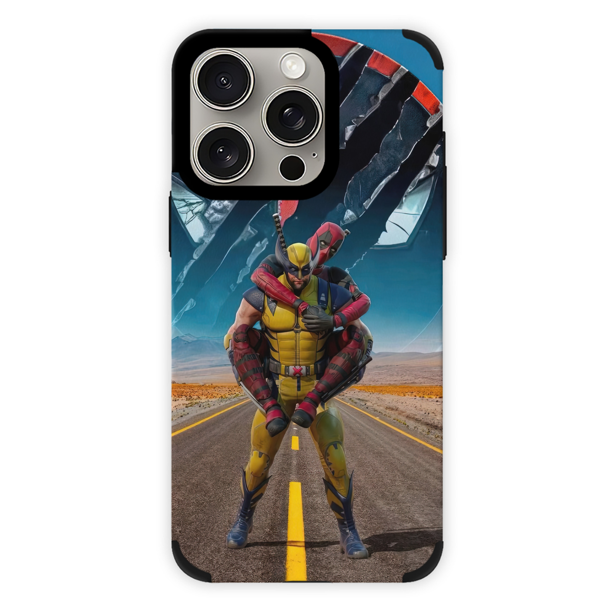 （画像用） Deadpool デッドプール 【iPhone15ProMax対応】 PUレザー スマホケース 耐衝撃＆黄変防止