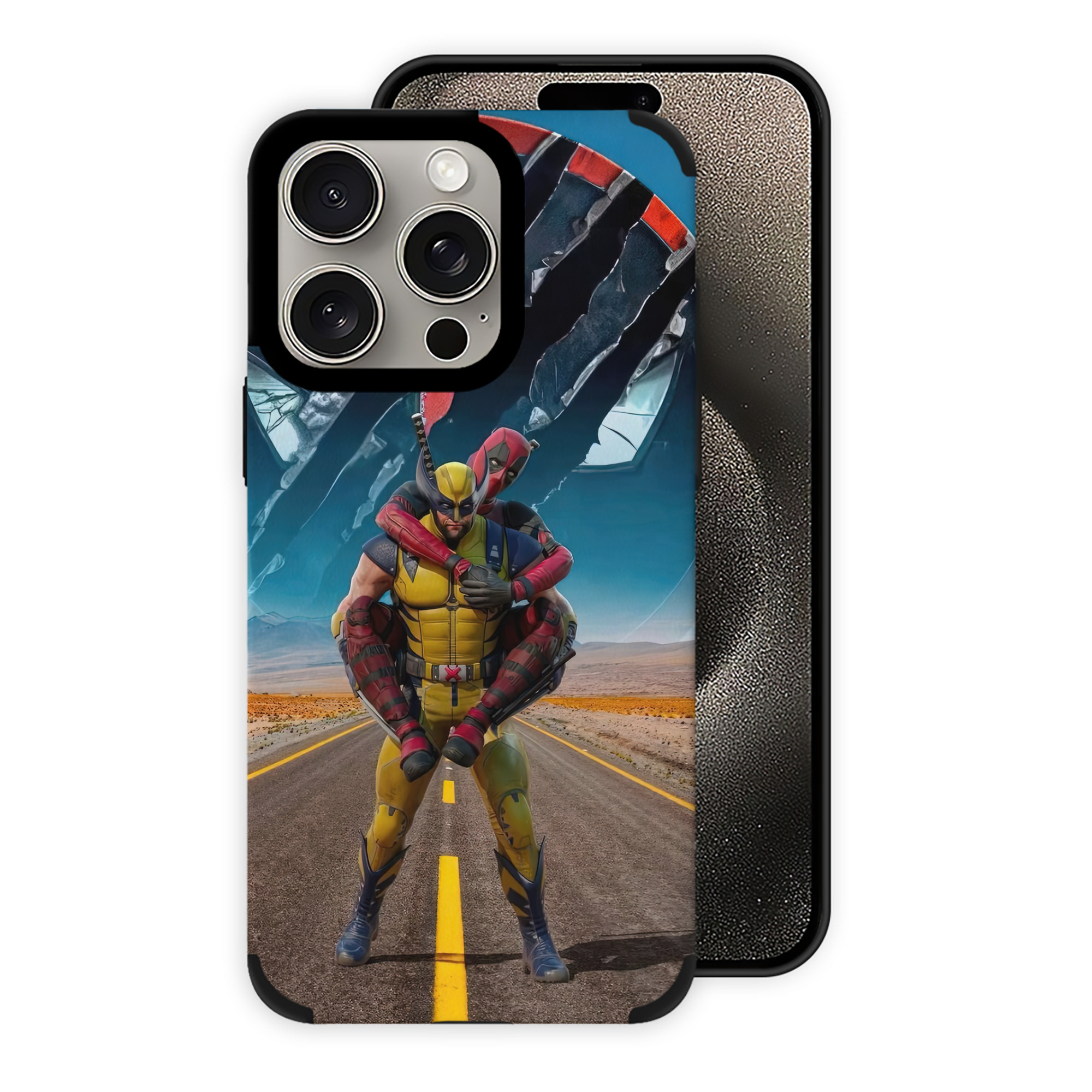 （画像用） Deadpool デッドプール 【iPhone15ProMax対応】 PUレザー スマホケース 耐衝撃＆黄変防止