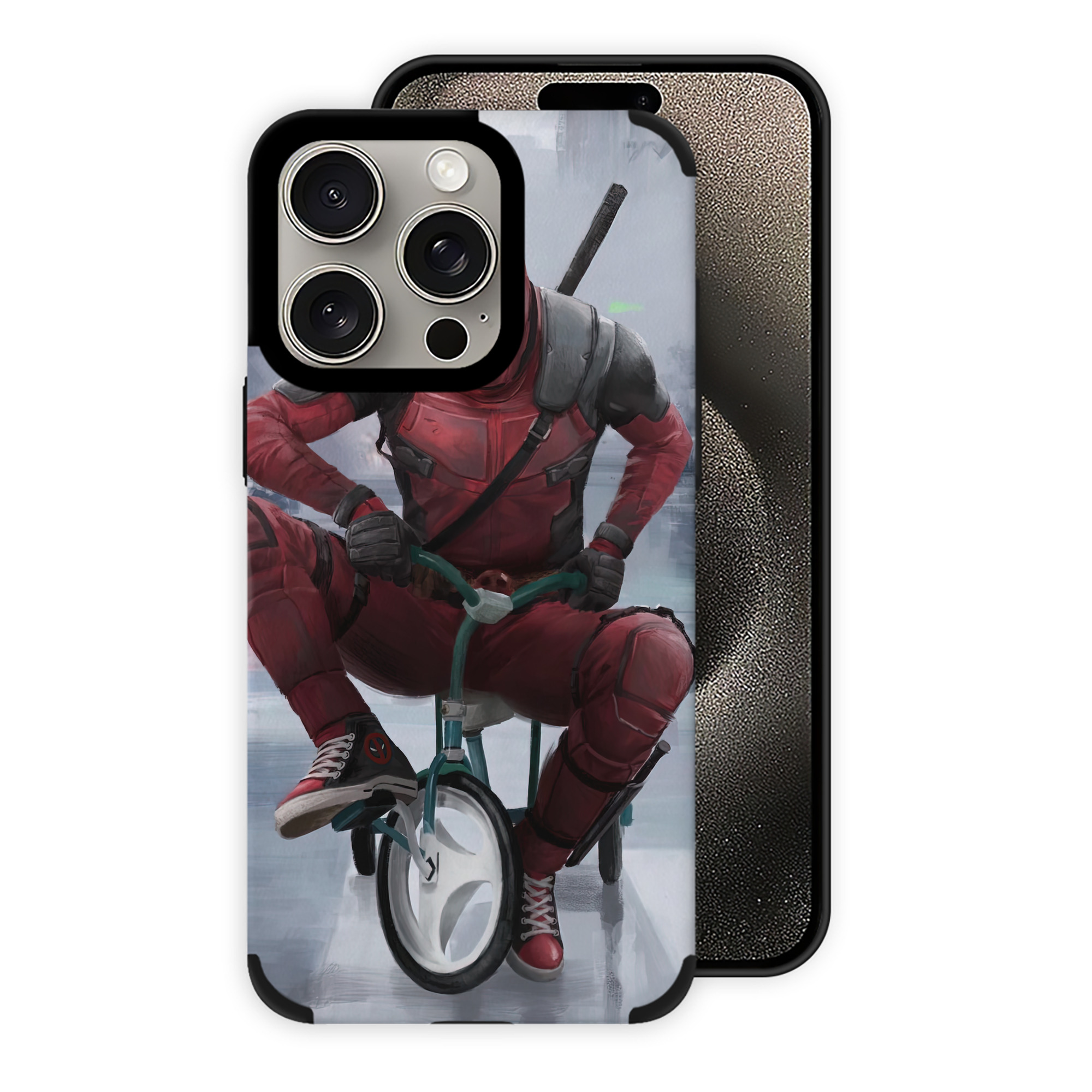 （画像用） Deadpool デッドプール 【iPhone15ProMax対応】 PUレザー スマホケース 耐衝撃＆黄変防止