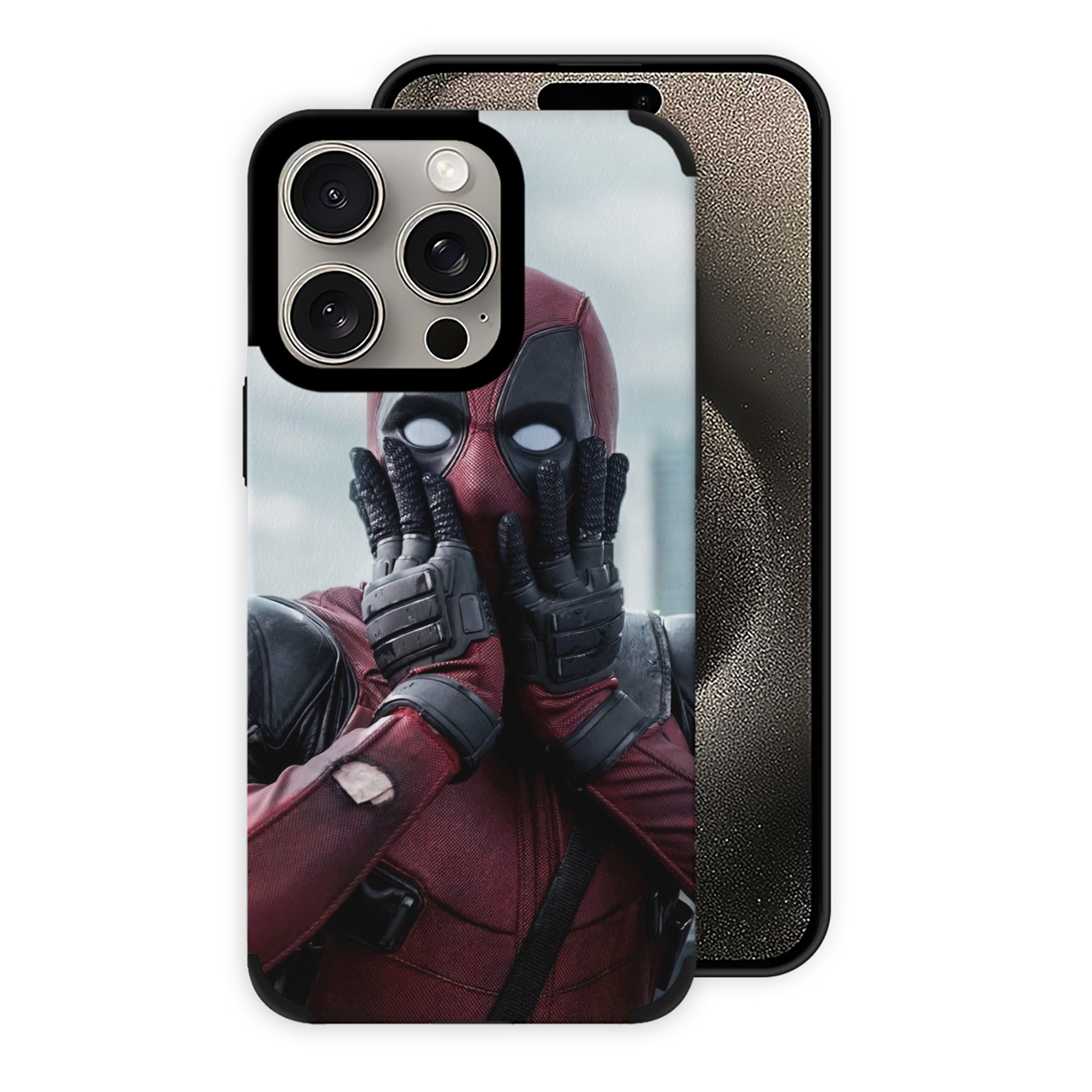 （画像用） Deadpool デッドプール 【iPhone15ProMax対応】 PUレザー スマホケース 耐衝撃＆黄変防止