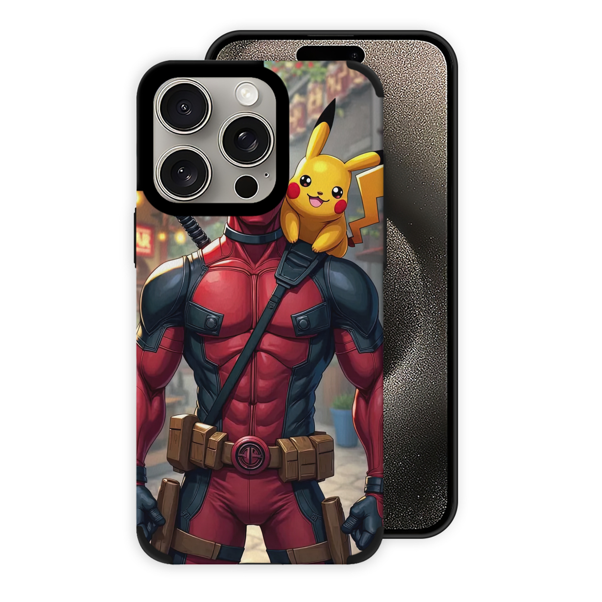 （画像用） Deadpool デッドプール 【iPhone15ProMax対応】 PUレザー スマホケース 耐衝撃＆黄変防止