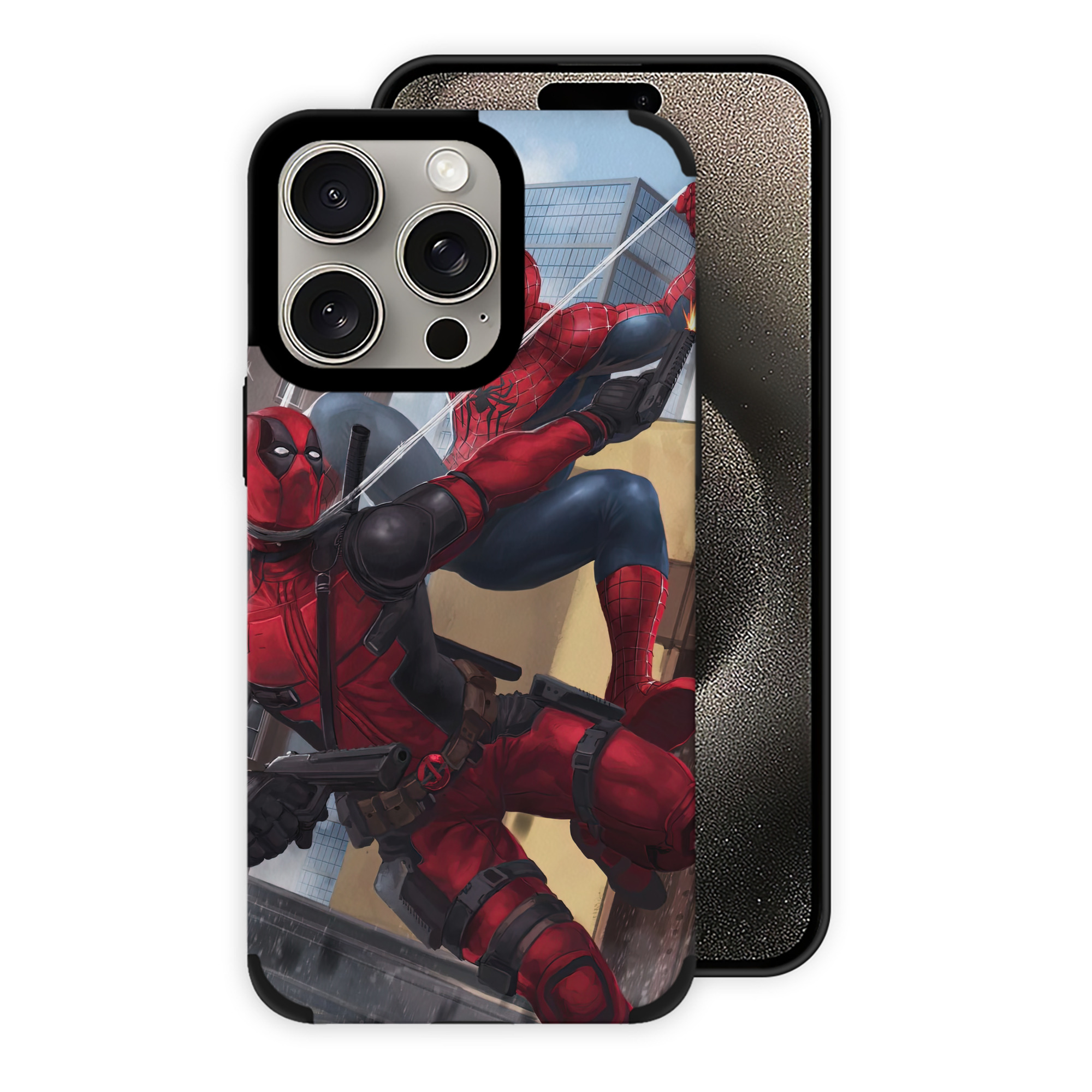 （画像用） Deadpool デッドプール 【iPhone15ProMax対応】 PUレザー スマホケース 耐衝撃＆黄変防止