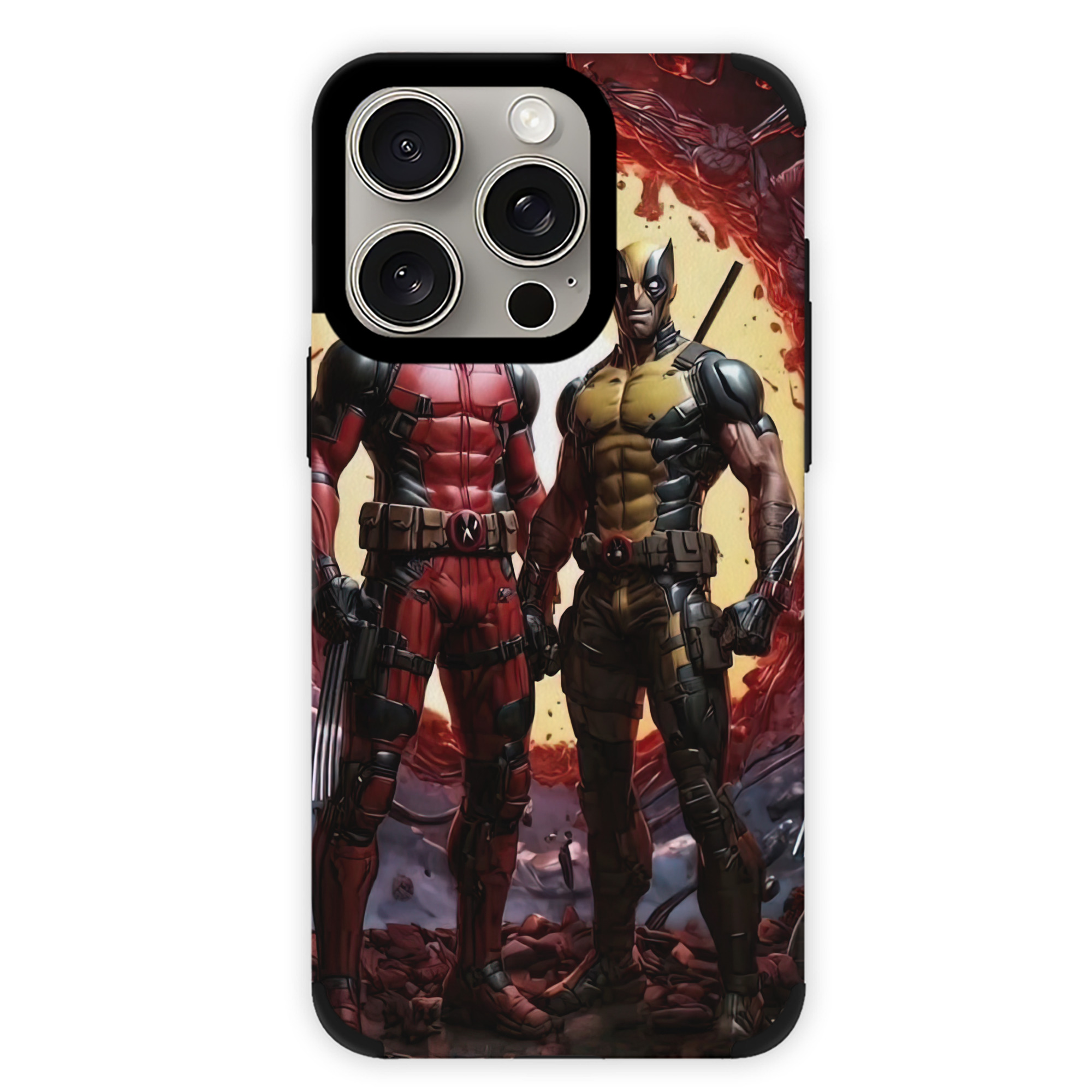 （画像用） Deadpool デッドプール 【iPhone15ProMax対応】 PUレザー スマホケース 耐衝撃＆黄変防止