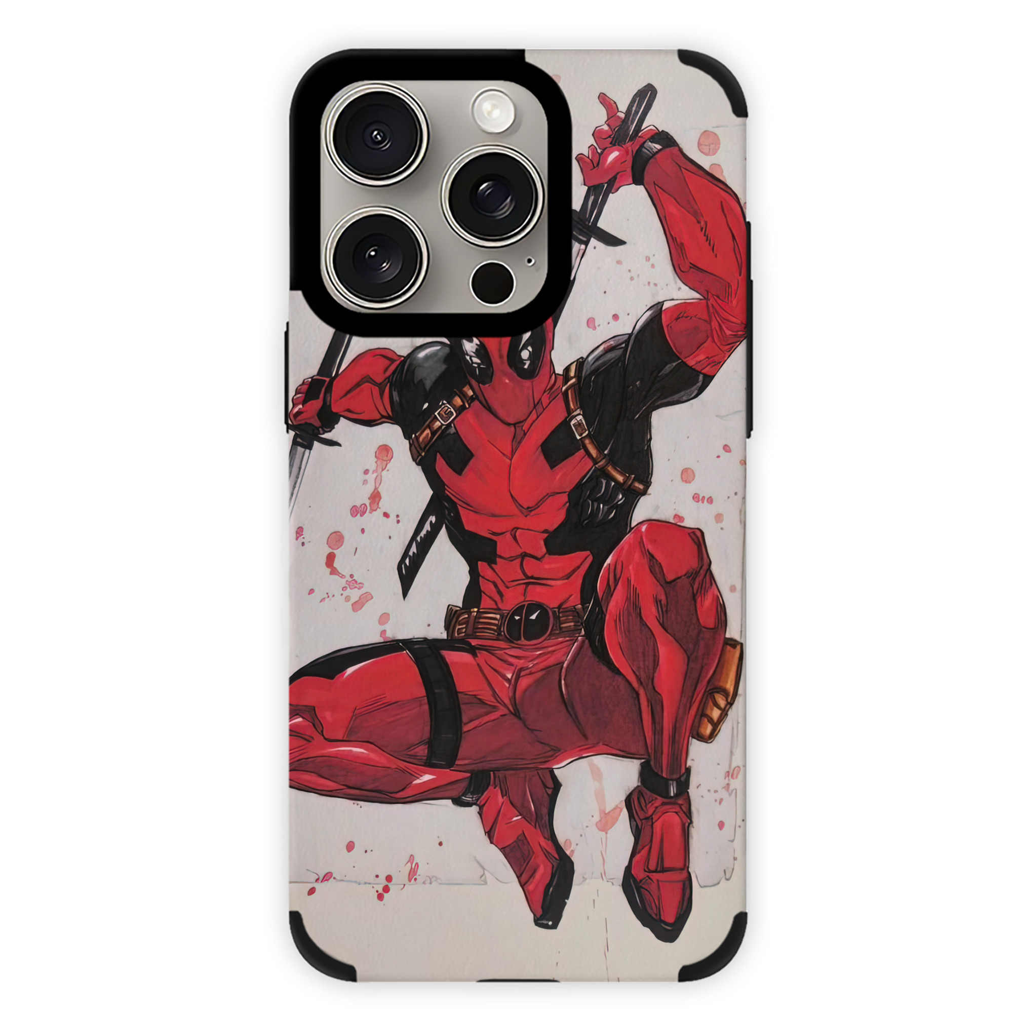 （画像用） Deadpool デッドプール 【iPhone15ProMax対応】 PUレザー スマホケース 耐衝撃＆黄変防止