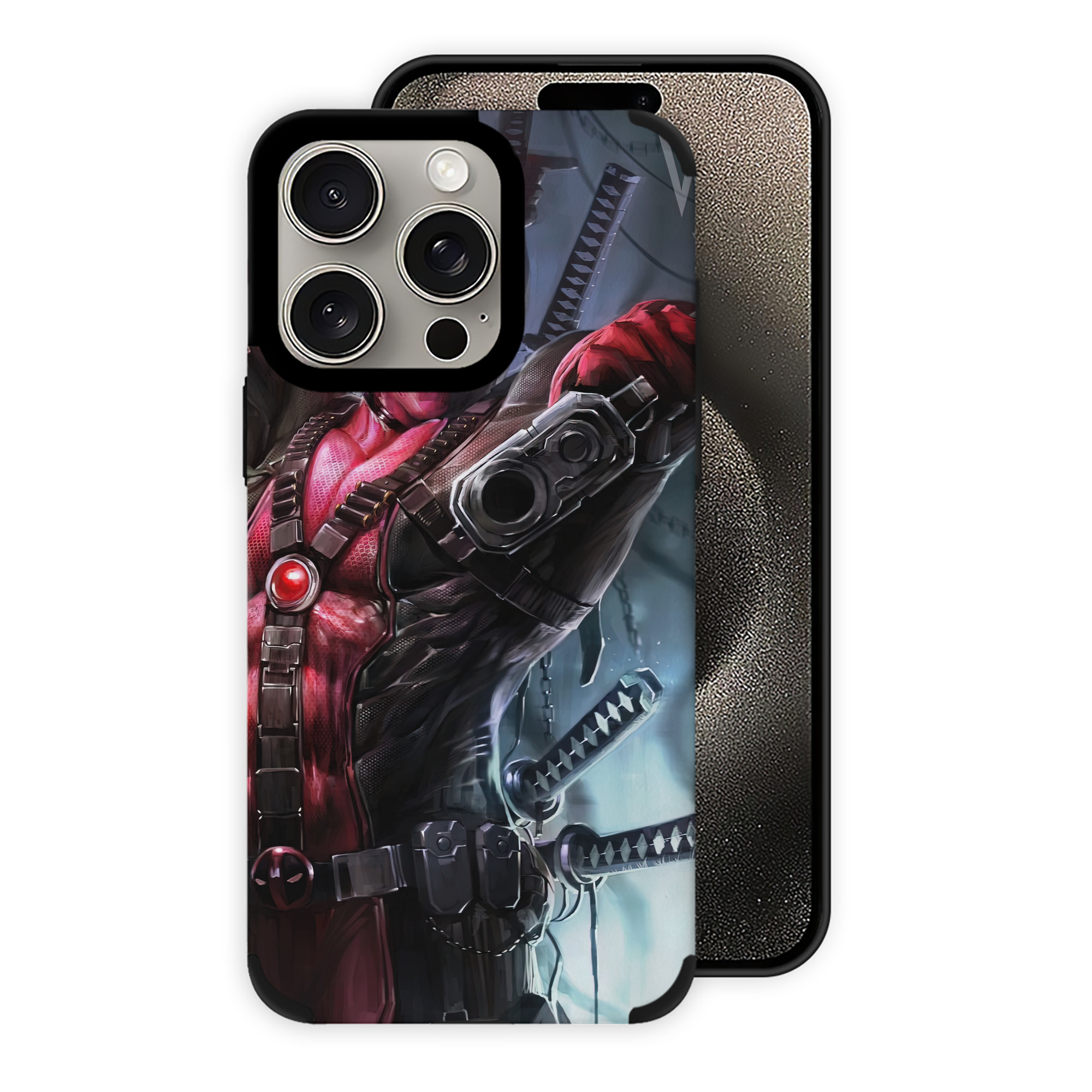 （画像用） Deadpool デッドプール 【iPhone15ProMax対応】 PUレザー スマホケース 耐衝撃＆黄変防止