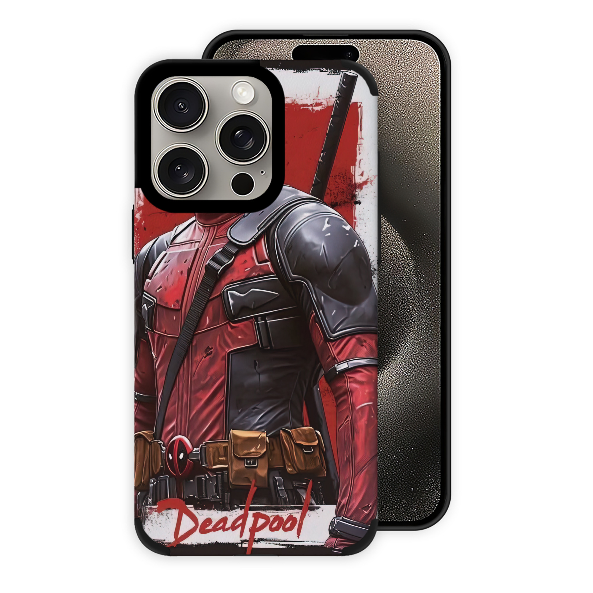 （画像用） Deadpool デッドプール 【iPhone15ProMax対応】 PUレザー スマホケース 耐衝撃＆黄変防止