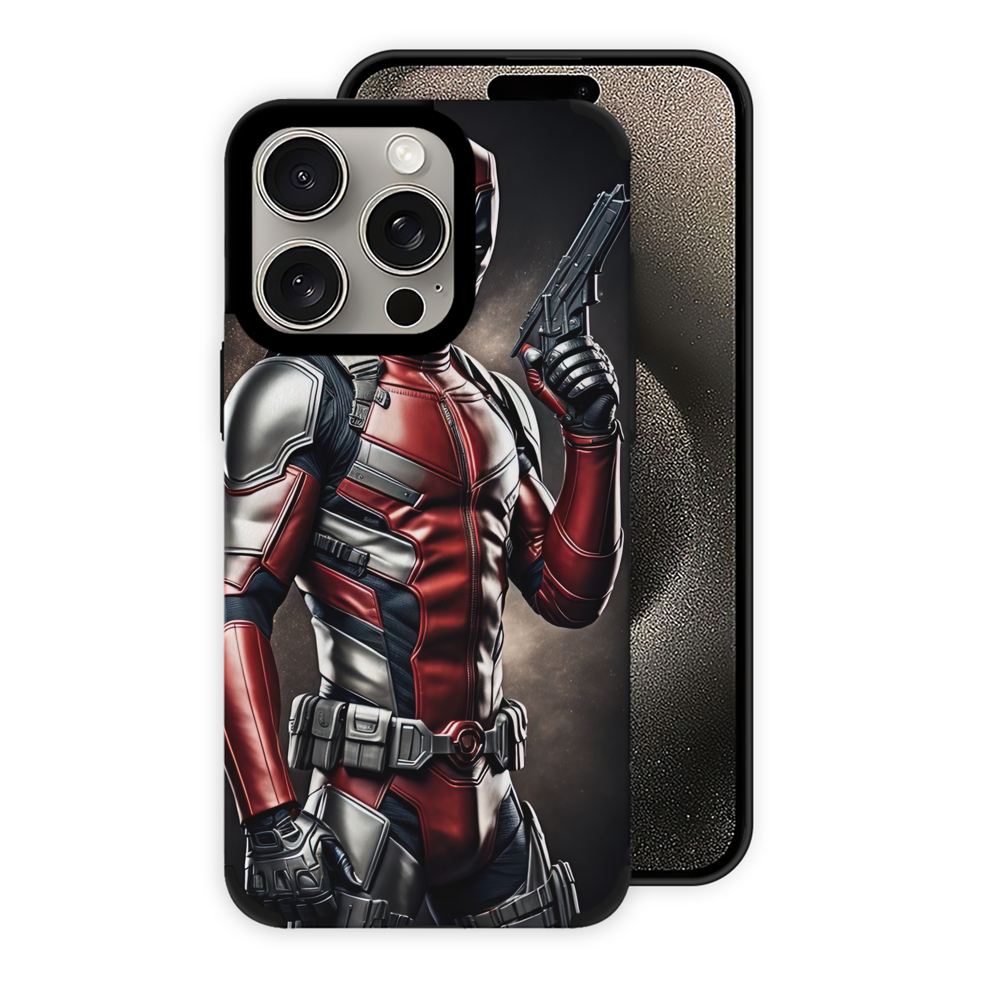 （画像用） Deadpool デッドプール 【iPhone15ProMax対応】 PUレザー スマホケース 耐衝撃＆黄変防止