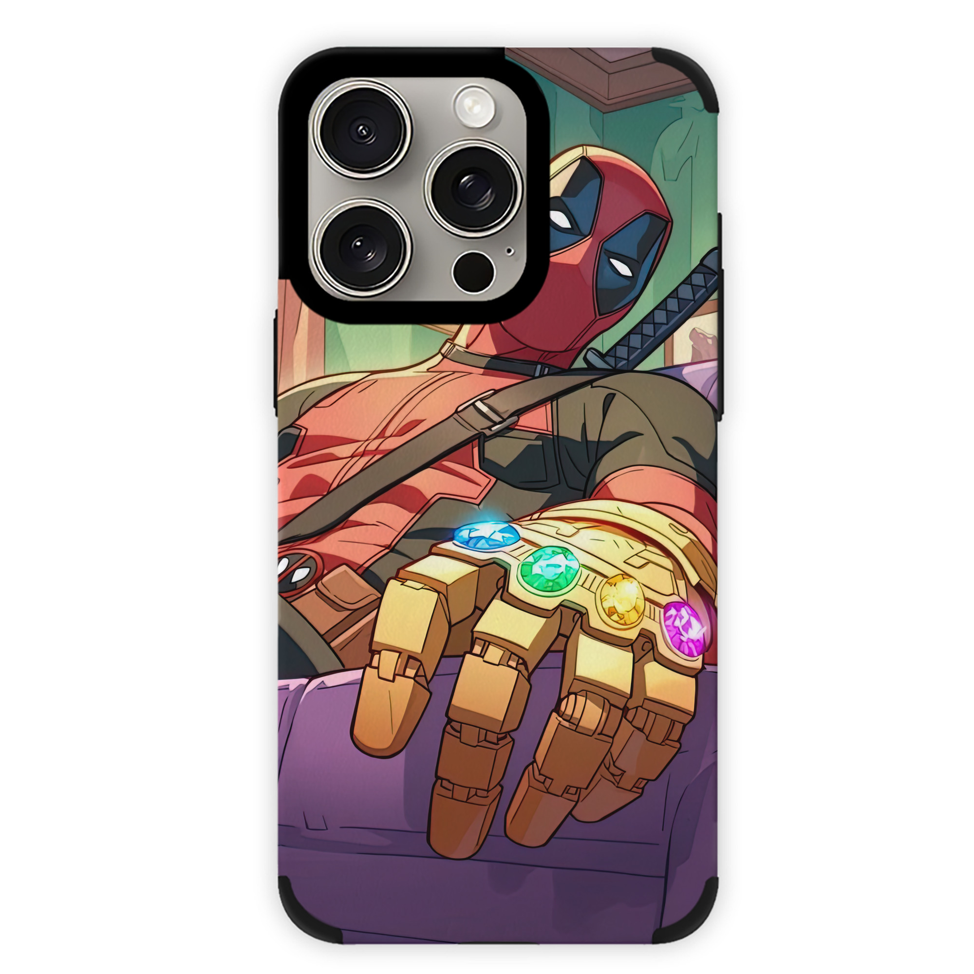 （画像用） Deadpool デッドプール 【iPhone15ProMax対応】 PUレザー スマホケース 耐衝撃＆黄変防止