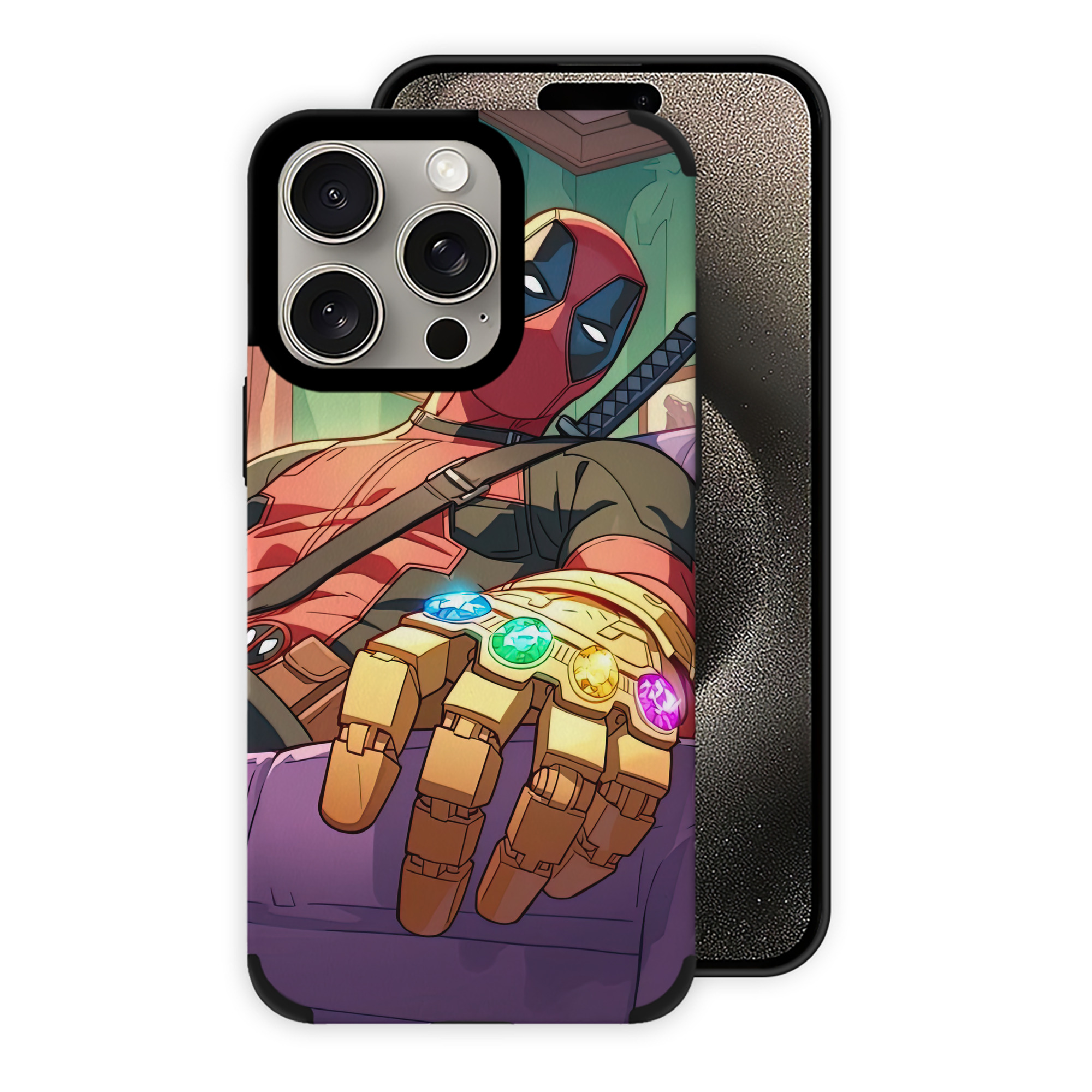 （画像用） Deadpool デッドプール 【iPhone15ProMax対応】 PUレザー スマホケース 耐衝撃＆黄変防止