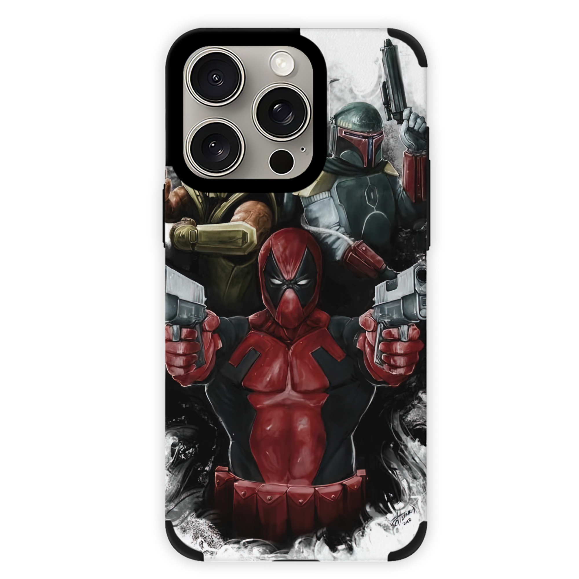 （画像用） Deadpool デッドプール 【iPhone15ProMax対応】 PUレザー スマホケース 耐衝撃＆黄変防止