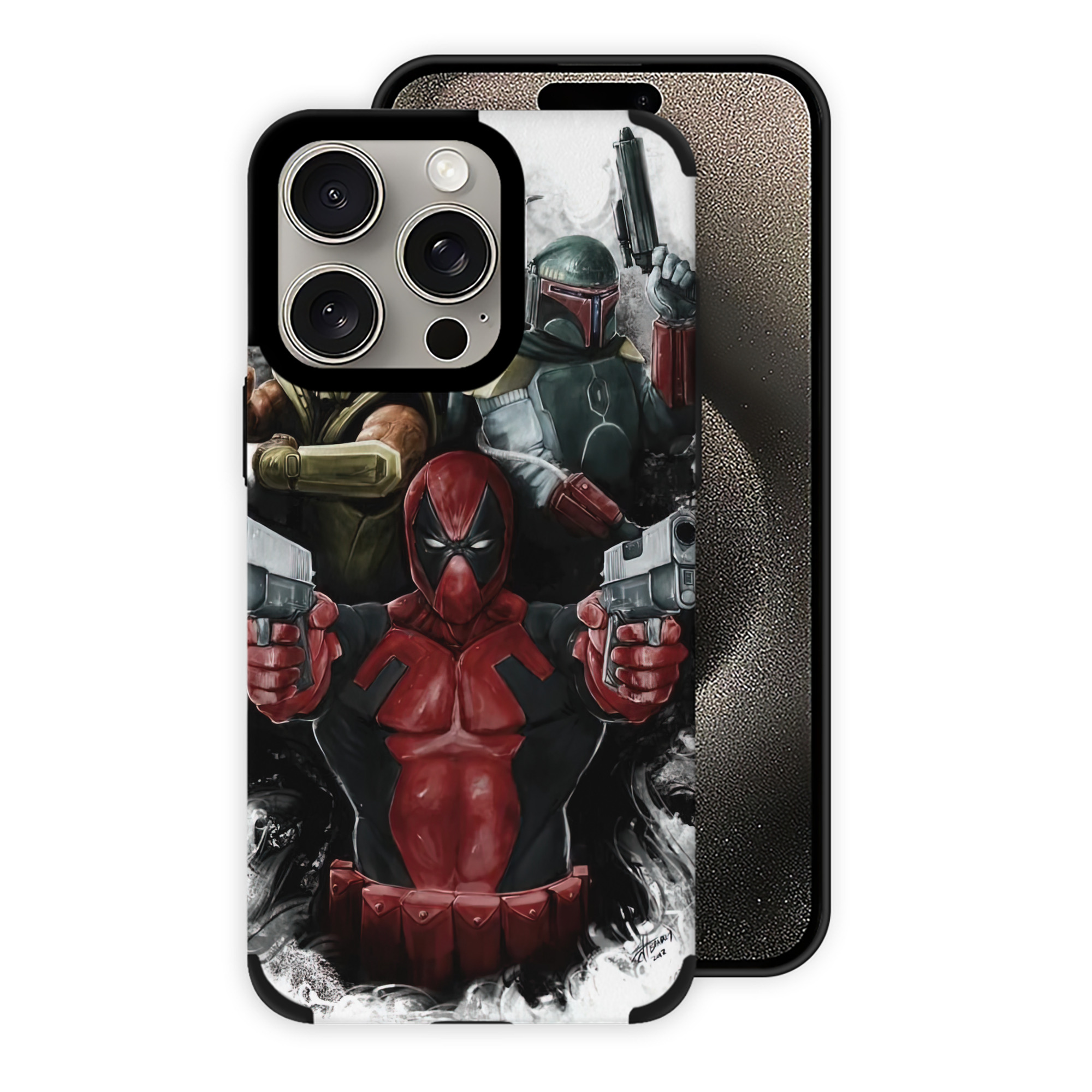 （画像用） Deadpool デッドプール 【iPhone15ProMax対応】 PUレザー スマホケース 耐衝撃＆黄変防止