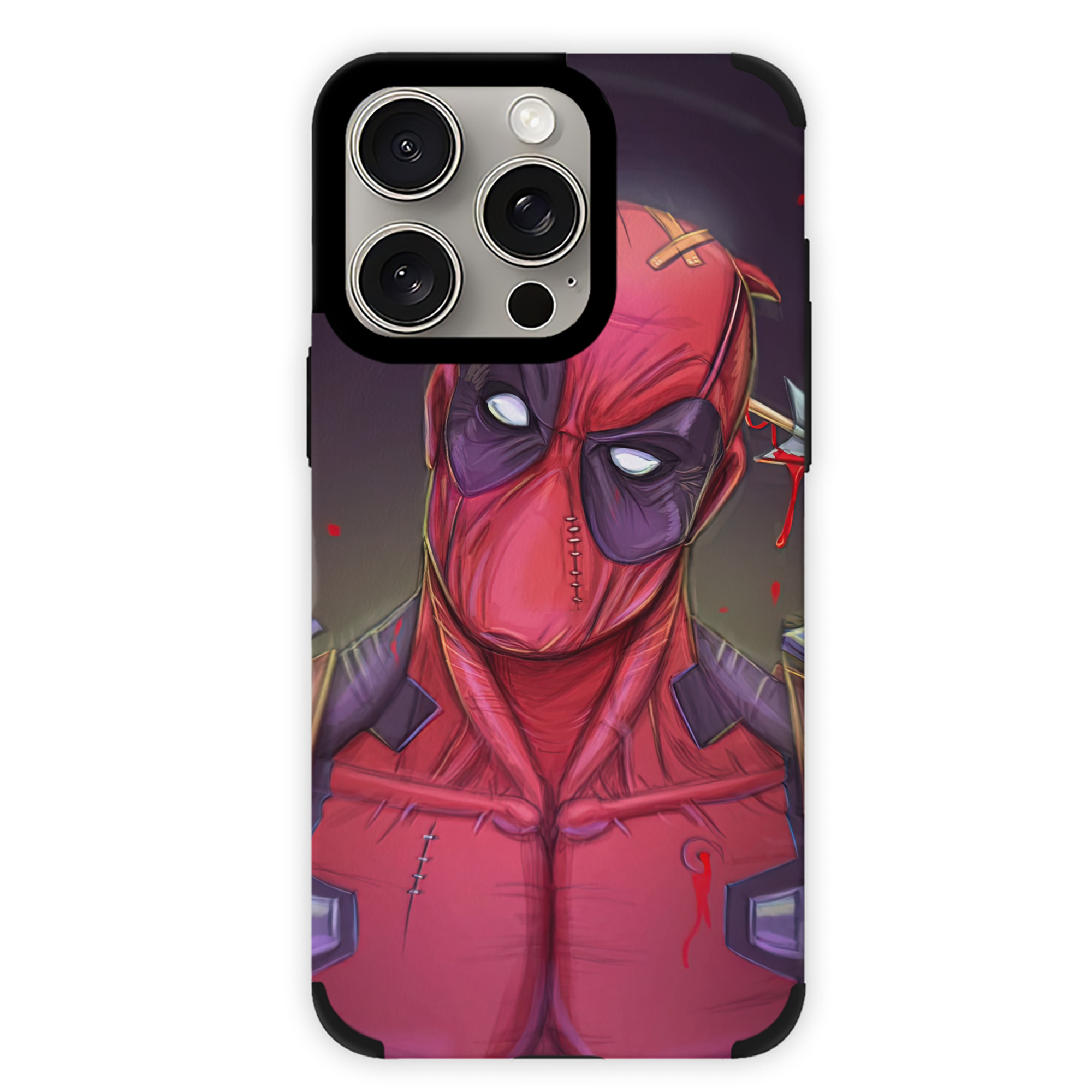（画像用） Deadpool デッドプール 【iPhone15ProMax対応】 PUレザー スマホケース 耐衝撃＆黄変防止
