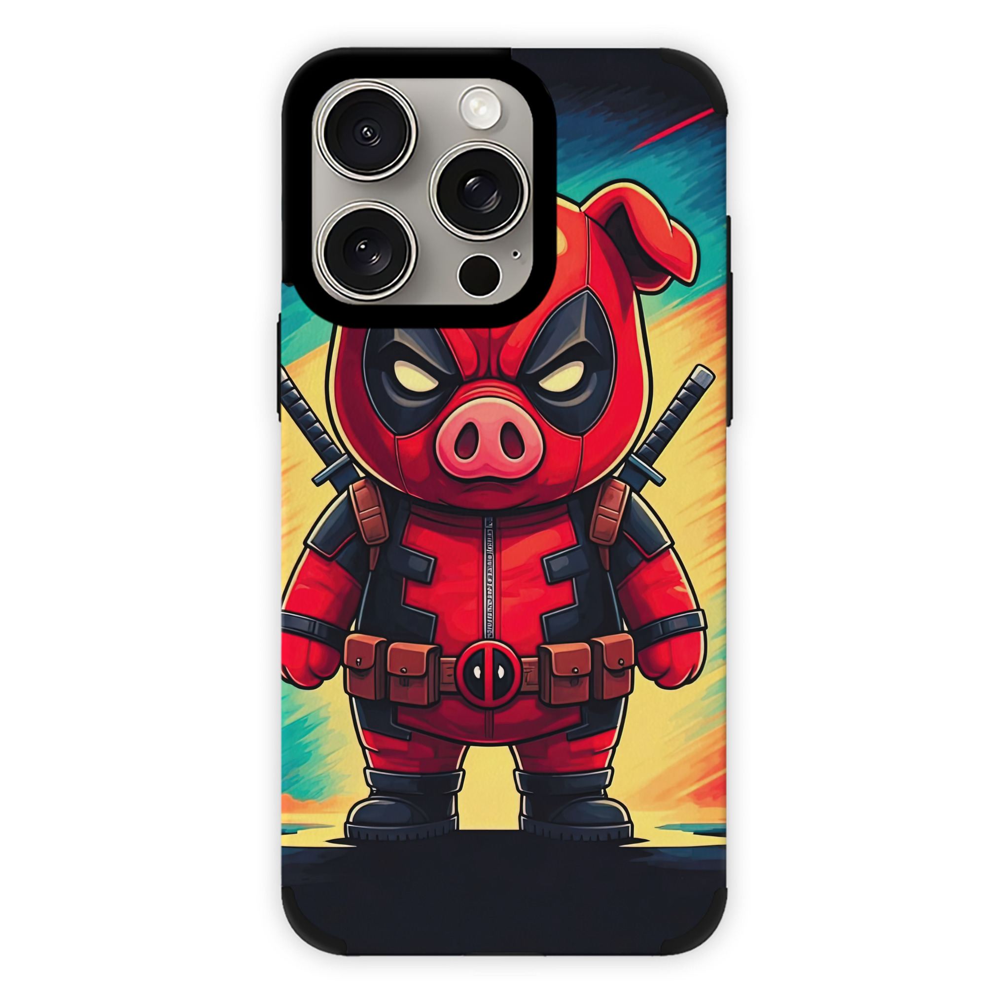 （画像用） Deadpool デッドプール 【iPhone15ProMax対応】 PUレザー スマホケース 耐衝撃＆黄変防止