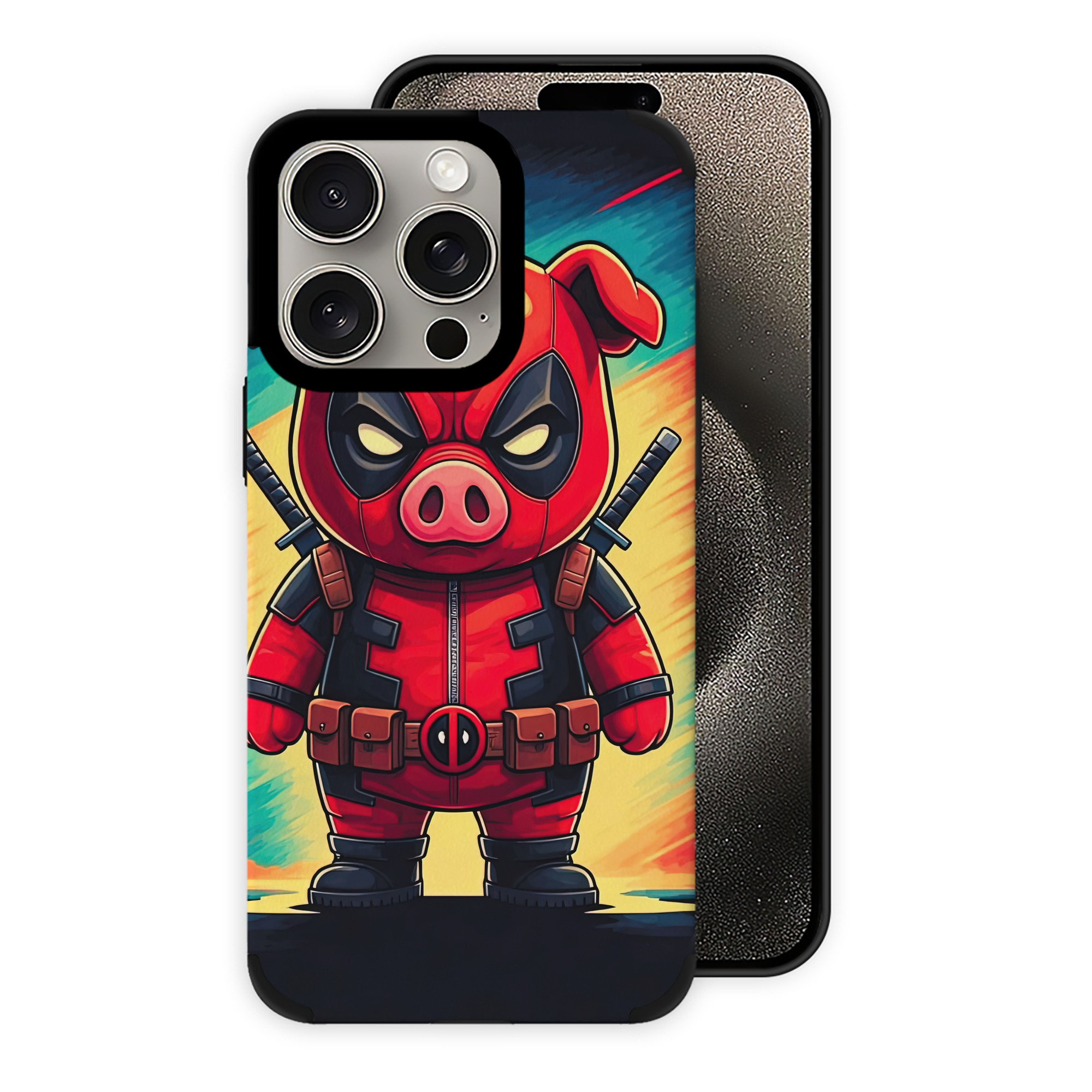 （画像用） Deadpool デッドプール 【iPhone15ProMax対応】 PUレザー スマホケース 耐衝撃＆黄変防止