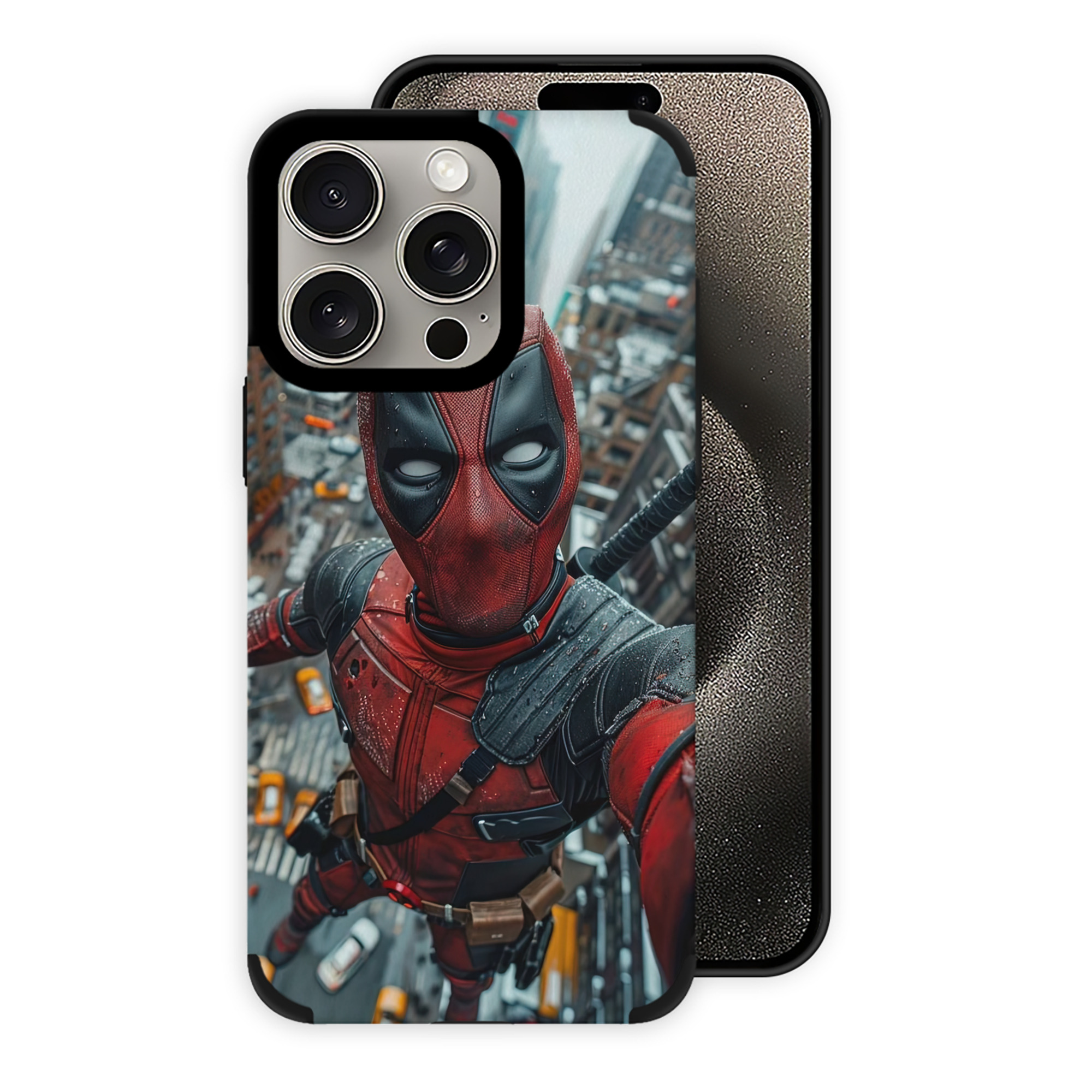 （画像用） Deadpool デッドプール 【iPhone15ProMax対応】 PUレザー スマホケース 耐衝撃＆黄変防止
