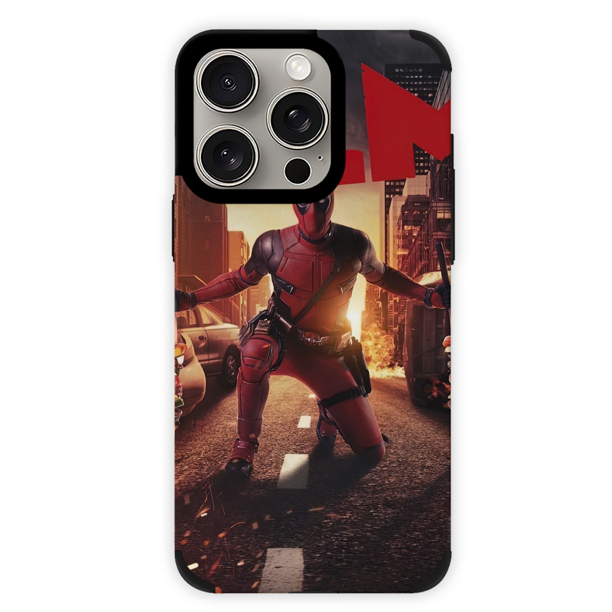 （画像用） Deadpool デッドプール 【iPhone15ProMax対応】 PUレザー スマホケース 耐衝撃＆黄変防止