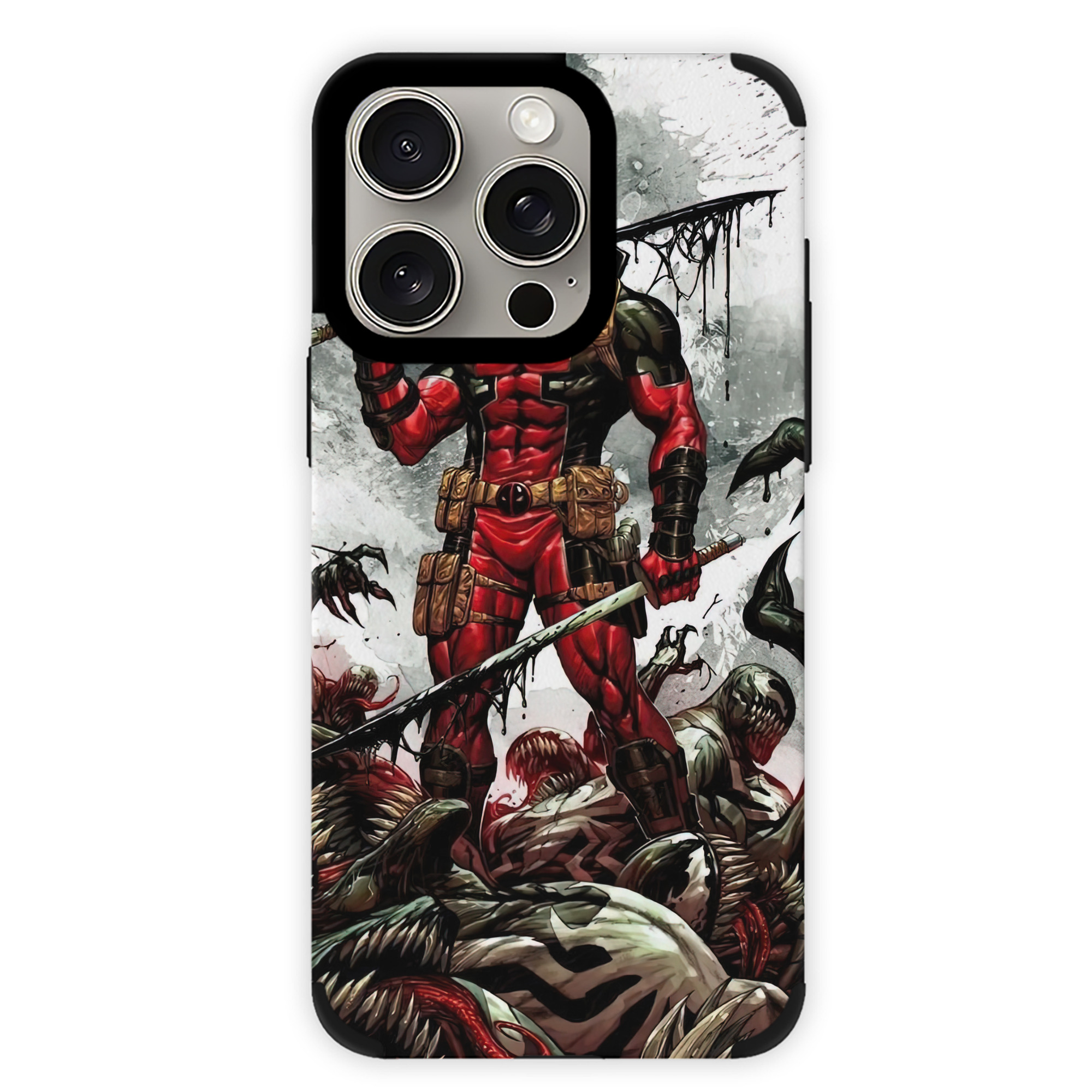 （画像用） Deadpool デッドプール 【iPhone15ProMax対応】 PUレザー スマホケース 耐衝撃＆黄変防止