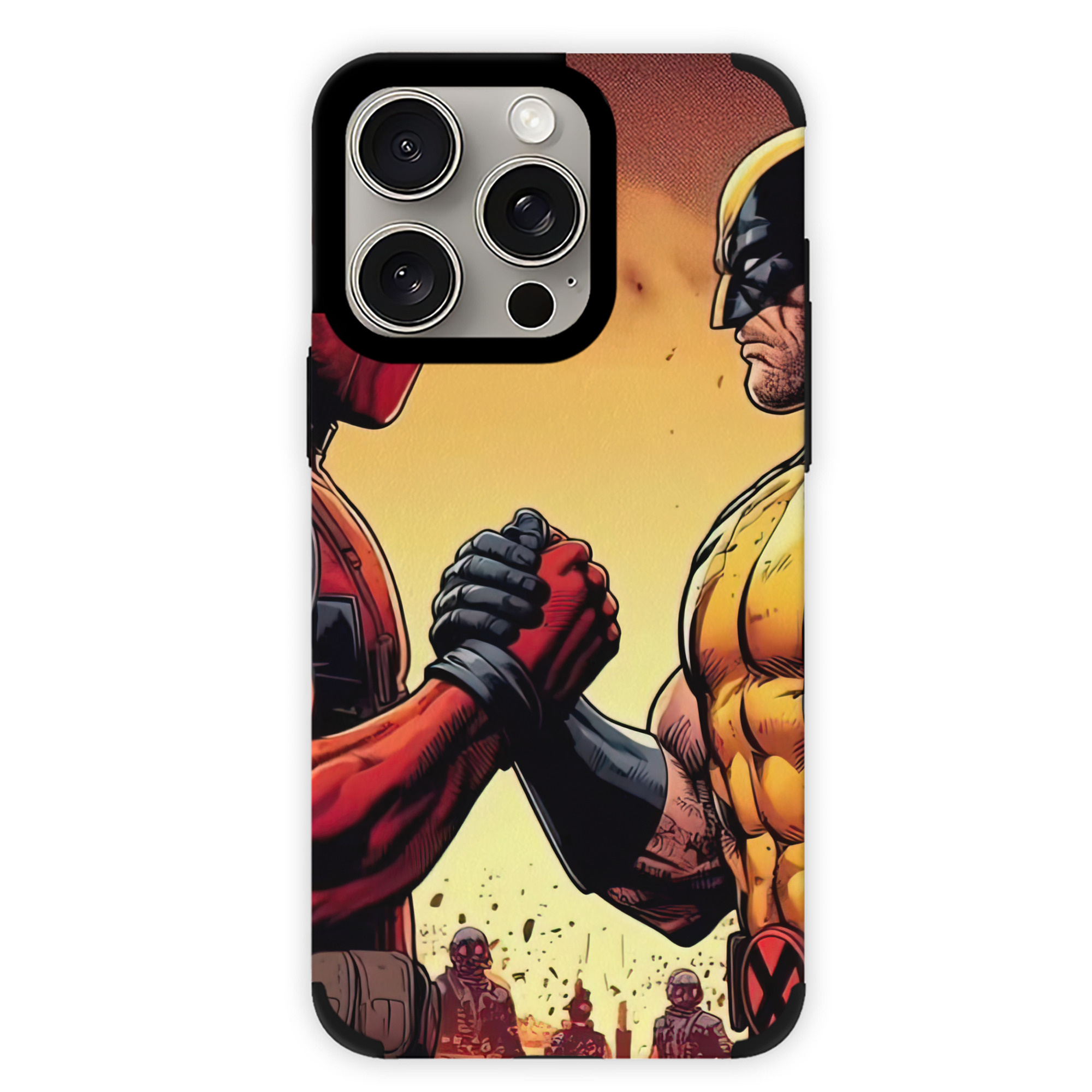 （画像用） Deadpool デッドプール 【iPhone15ProMax対応】 PUレザー スマホケース 耐衝撃＆黄変防止