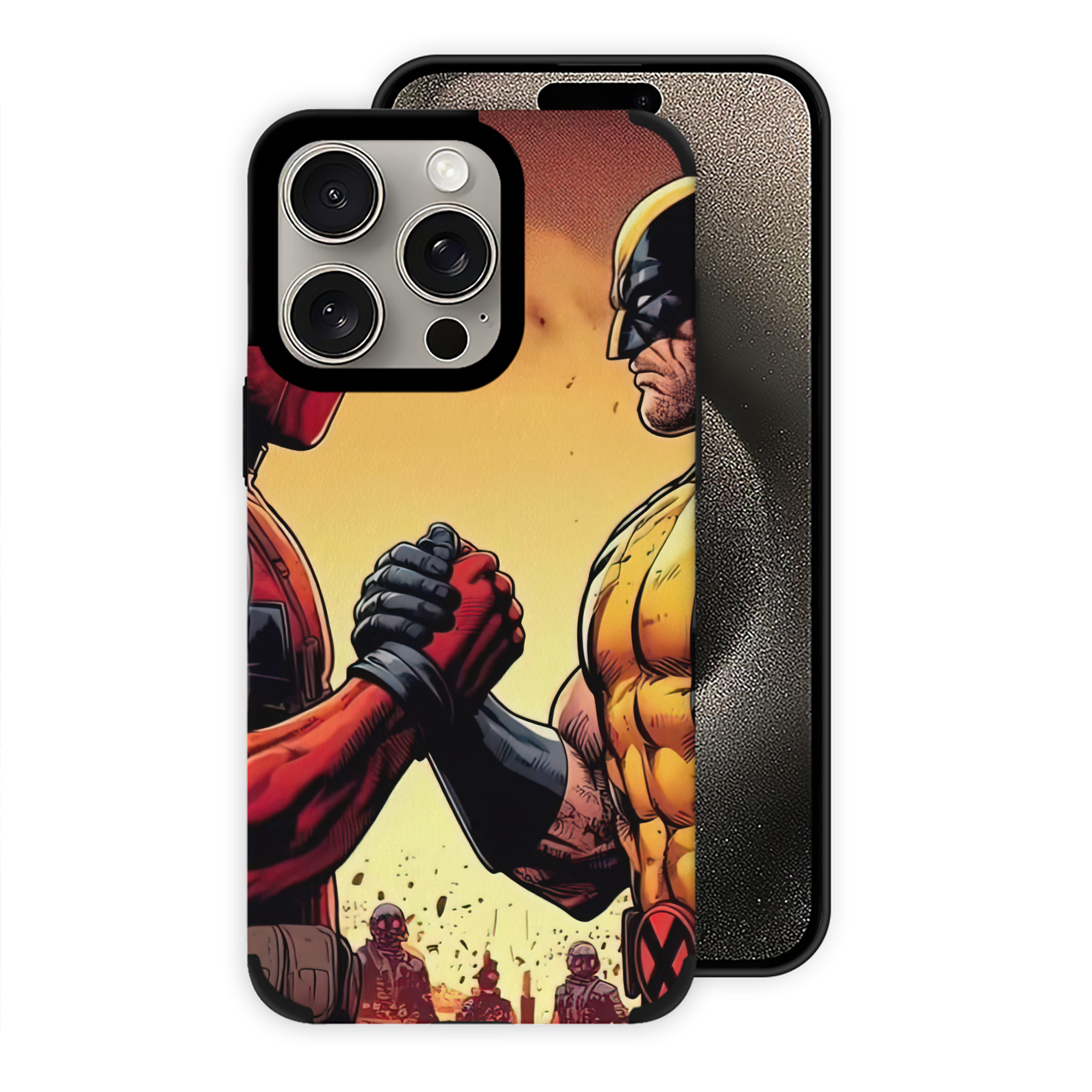 （画像用） Deadpool デッドプール 【iPhone15ProMax対応】 PUレザー スマホケース 耐衝撃＆黄変防止