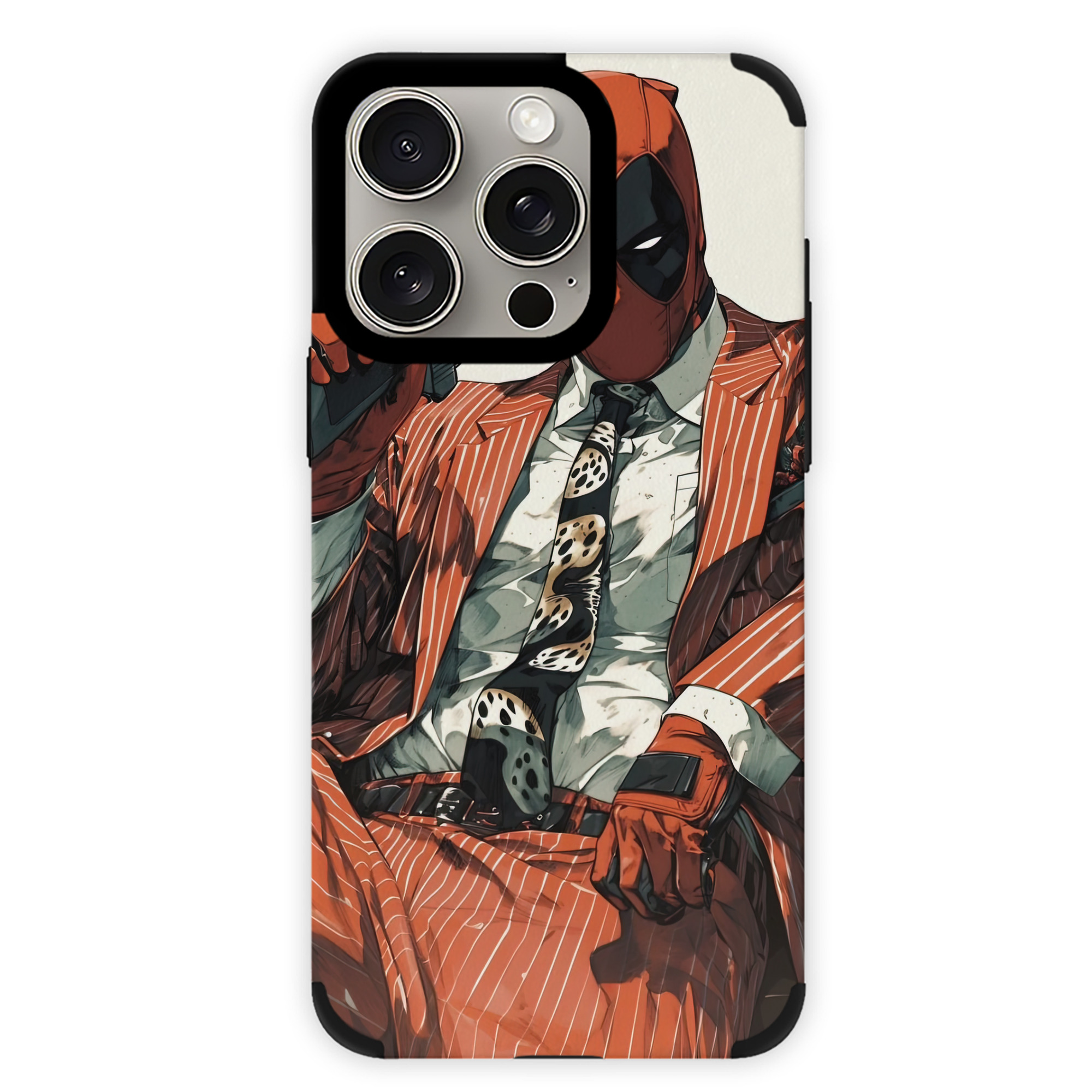 （画像用） Deadpool デッドプール 【iPhone15ProMax対応】 PUレザー スマホケース 耐衝撃＆黄変防止
