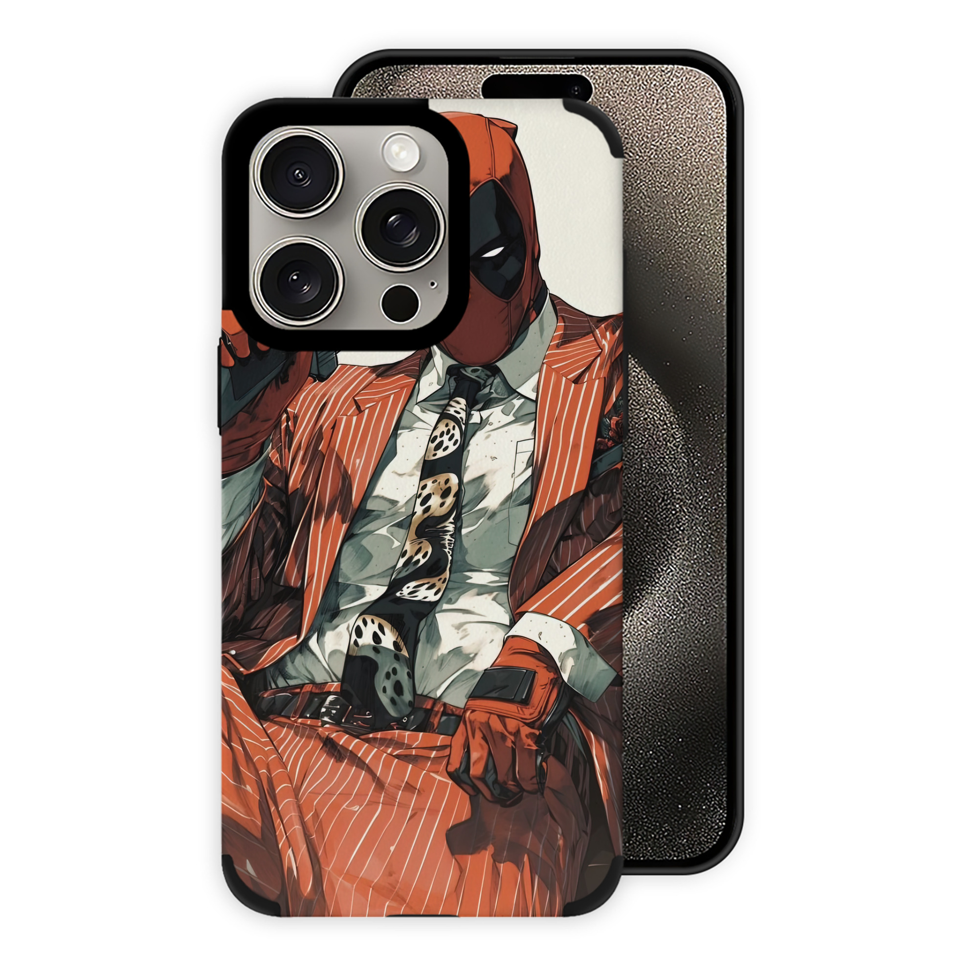 （画像用） Deadpool デッドプール 【iPhone15ProMax対応】 PUレザー スマホケース 耐衝撃＆黄変防止
