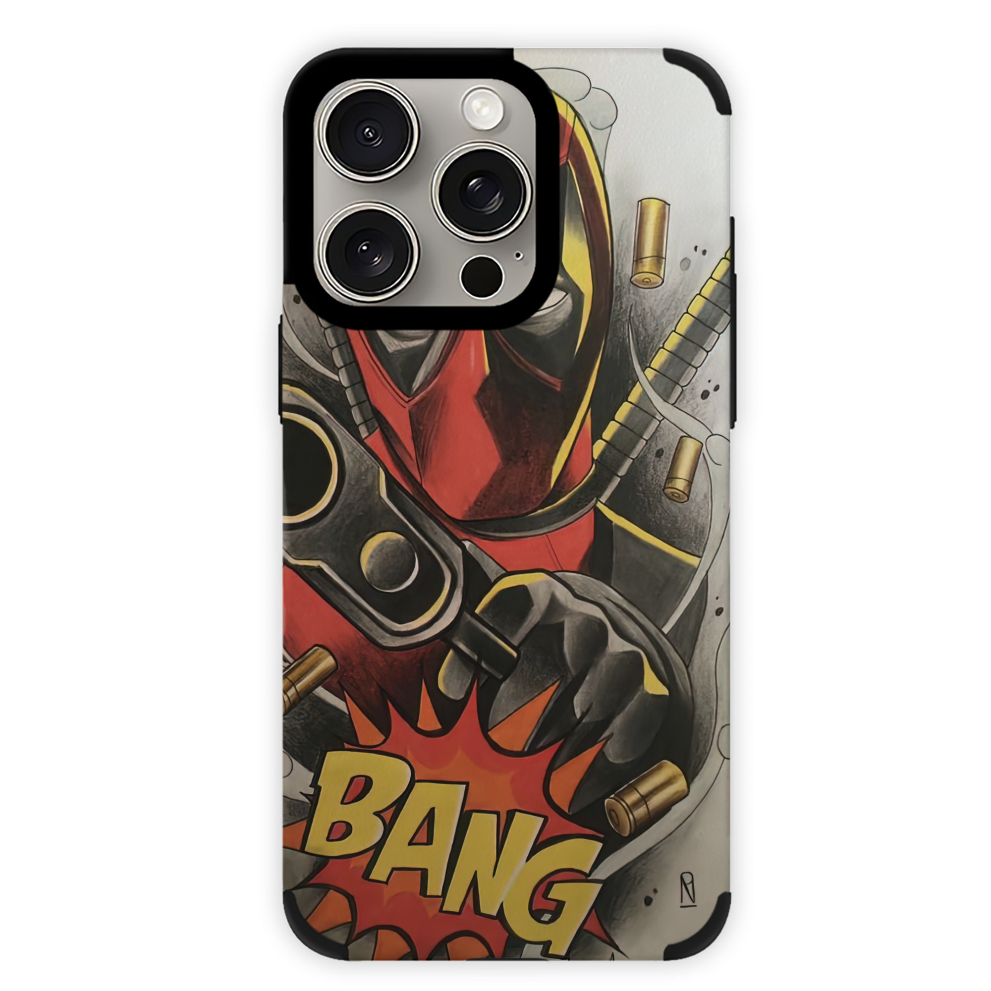 （画像用） Deadpool デッドプール 【iPhone15ProMax対応】 PUレザー スマホケース 耐衝撃＆黄変防止