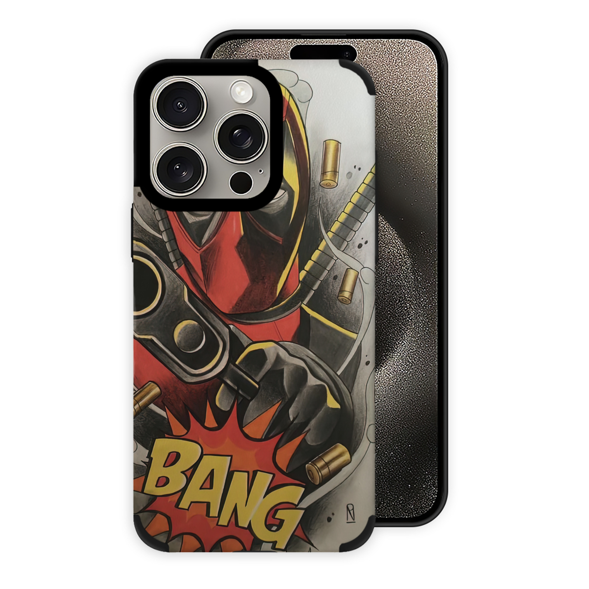（画像用） Deadpool デッドプール 【iPhone15ProMax対応】 PUレザー スマホケース 耐衝撃＆黄変防止