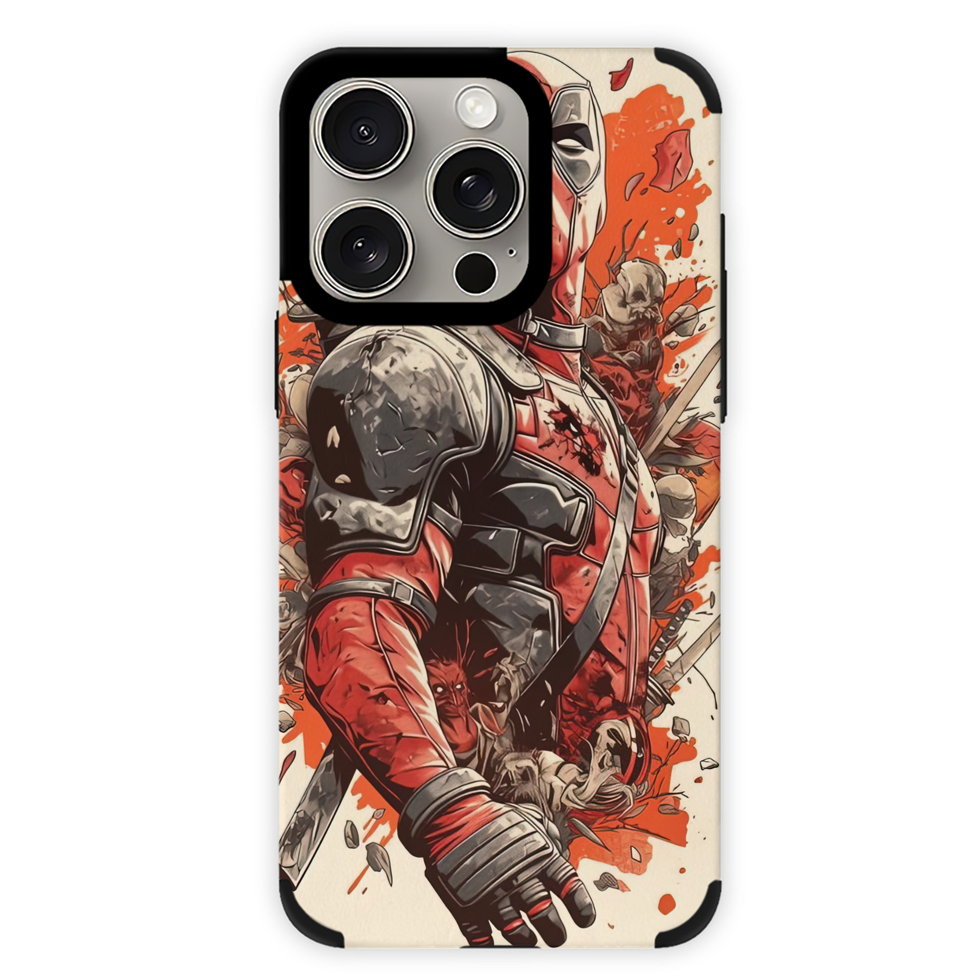 （画像用） Deadpool デッドプール 【iPhone15ProMax対応】 PUレザー スマホケース 耐衝撃＆黄変防止
