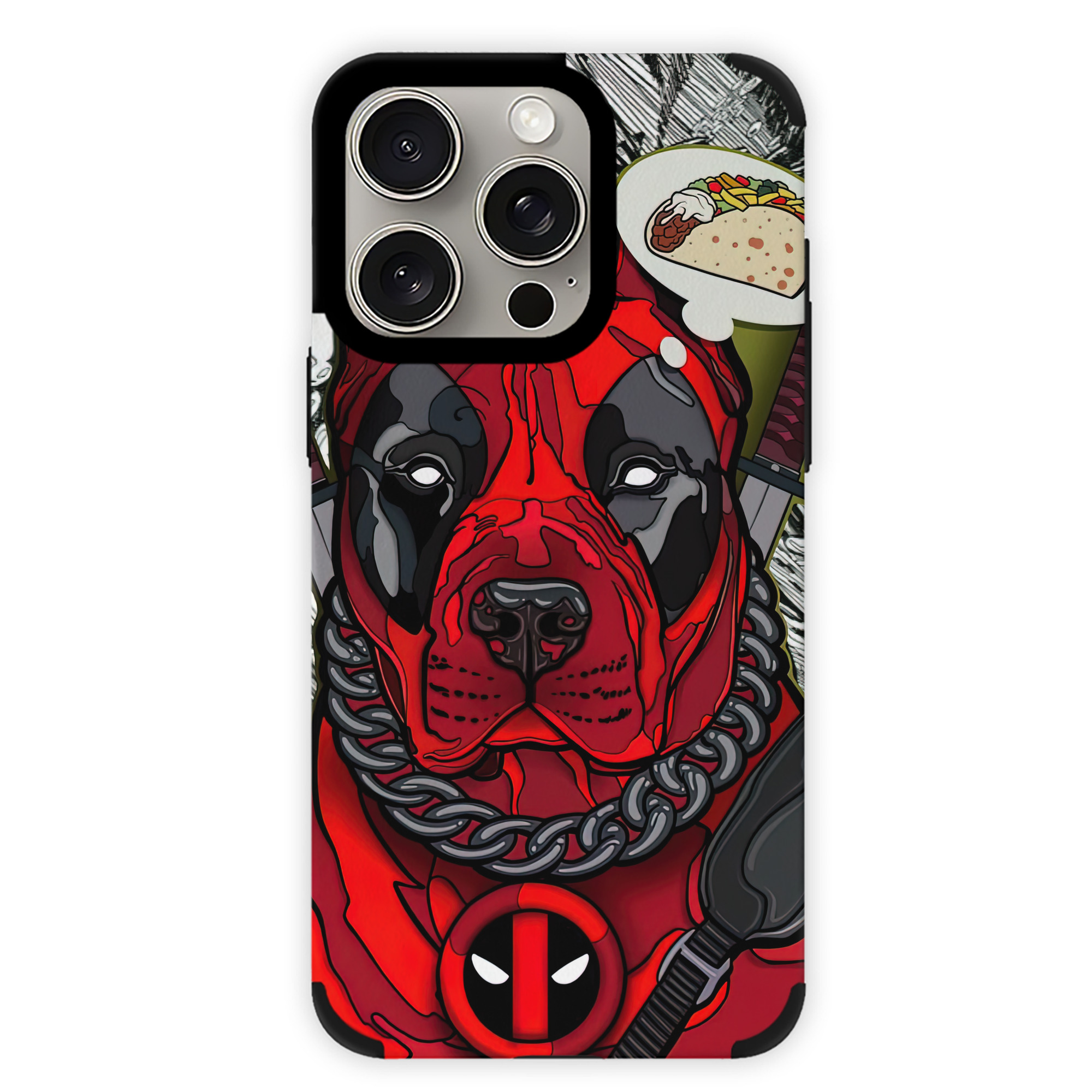 （画像用） Deadpool デッドプール 【iPhone15ProMax対応】 PUレザー スマホケース 耐衝撃＆黄変防止