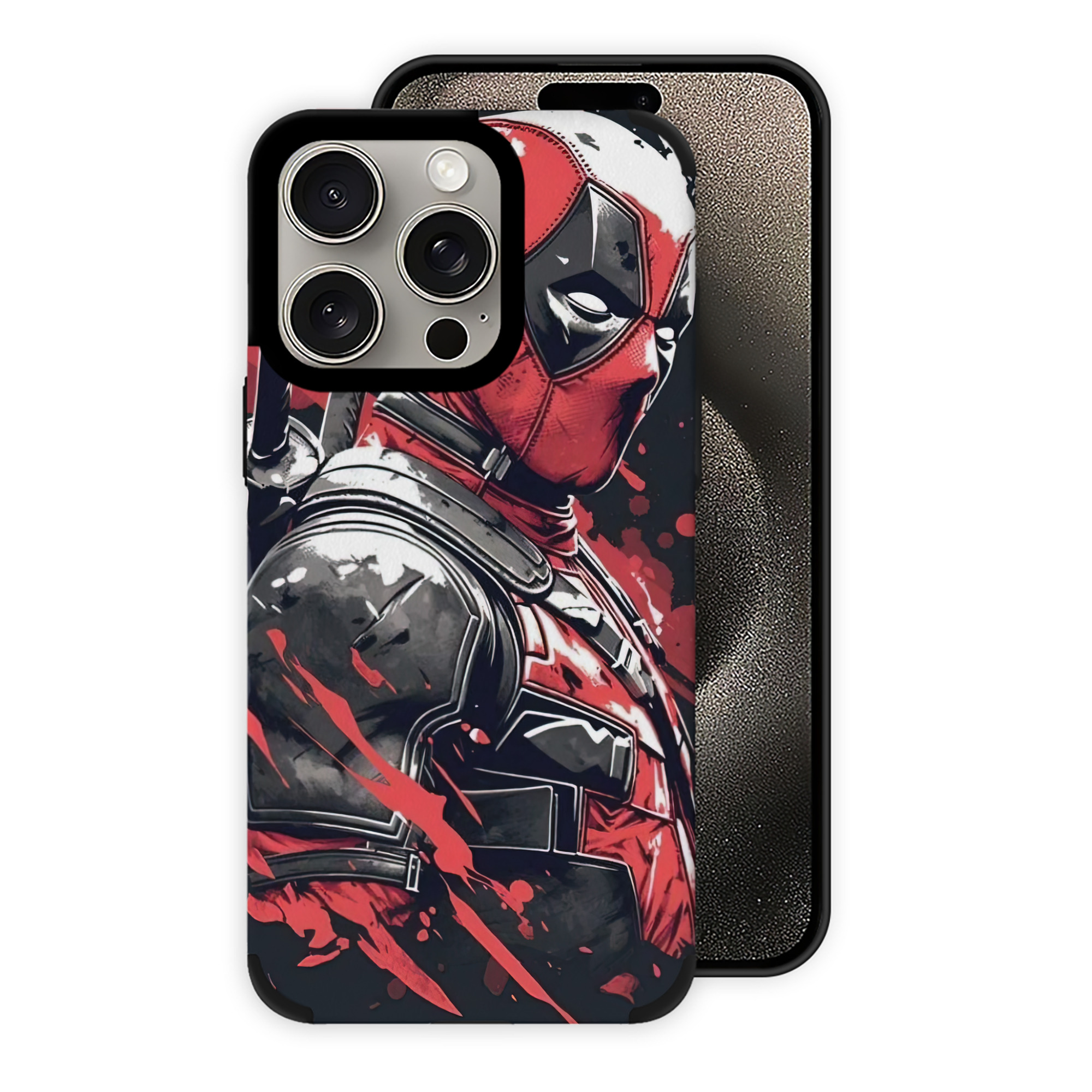 （画像用） Deadpool デッドプール 【iPhone15ProMax対応】 PUレザー スマホケース 耐衝撃＆黄変防止