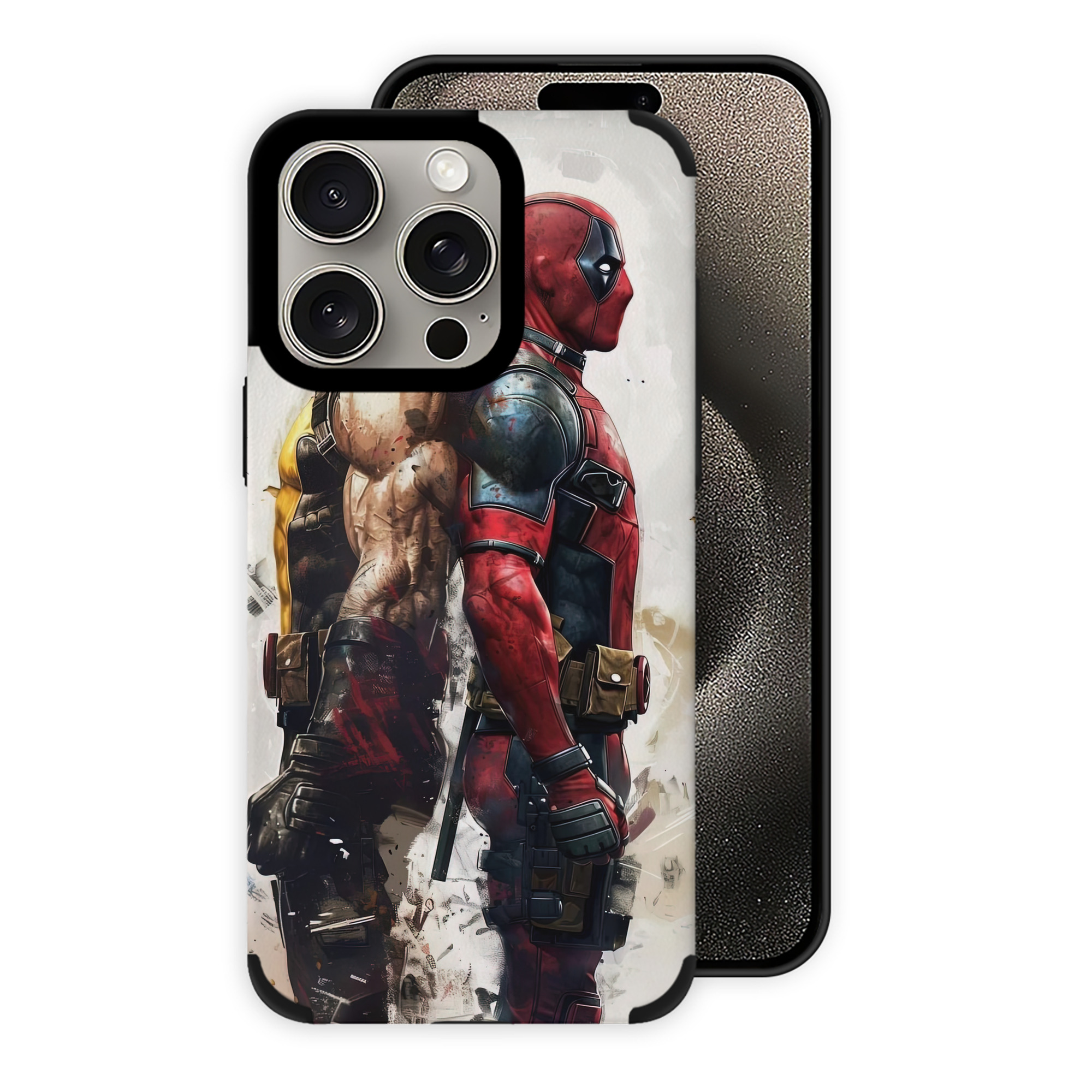（画像用） Deadpool デッドプール 【iPhone15ProMax対応】 PUレザー スマホケース 耐衝撃＆黄変防止