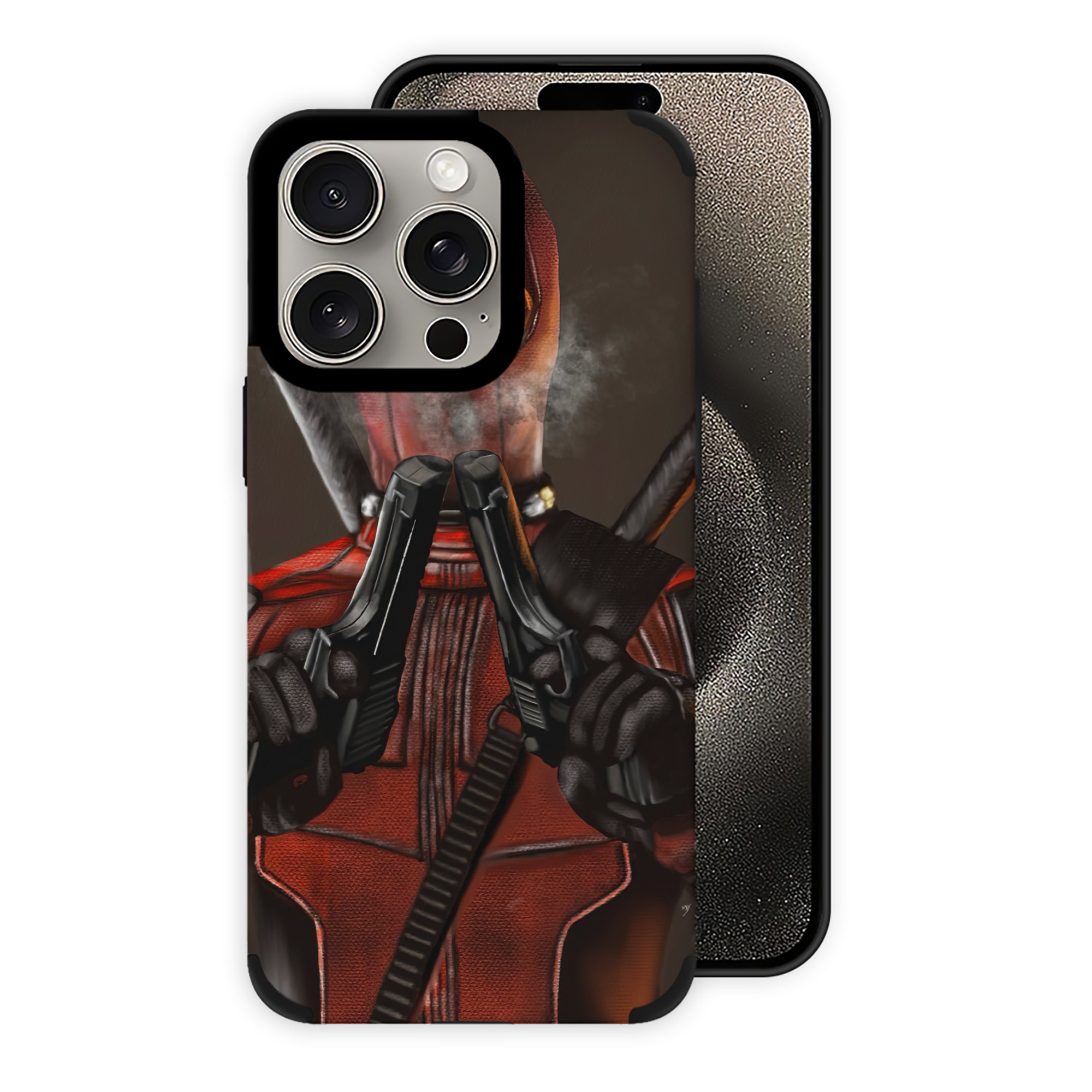 （画像用） Deadpool デッドプール 【iPhone15ProMax対応】 PUレザー スマホケース 耐衝撃＆黄変防止