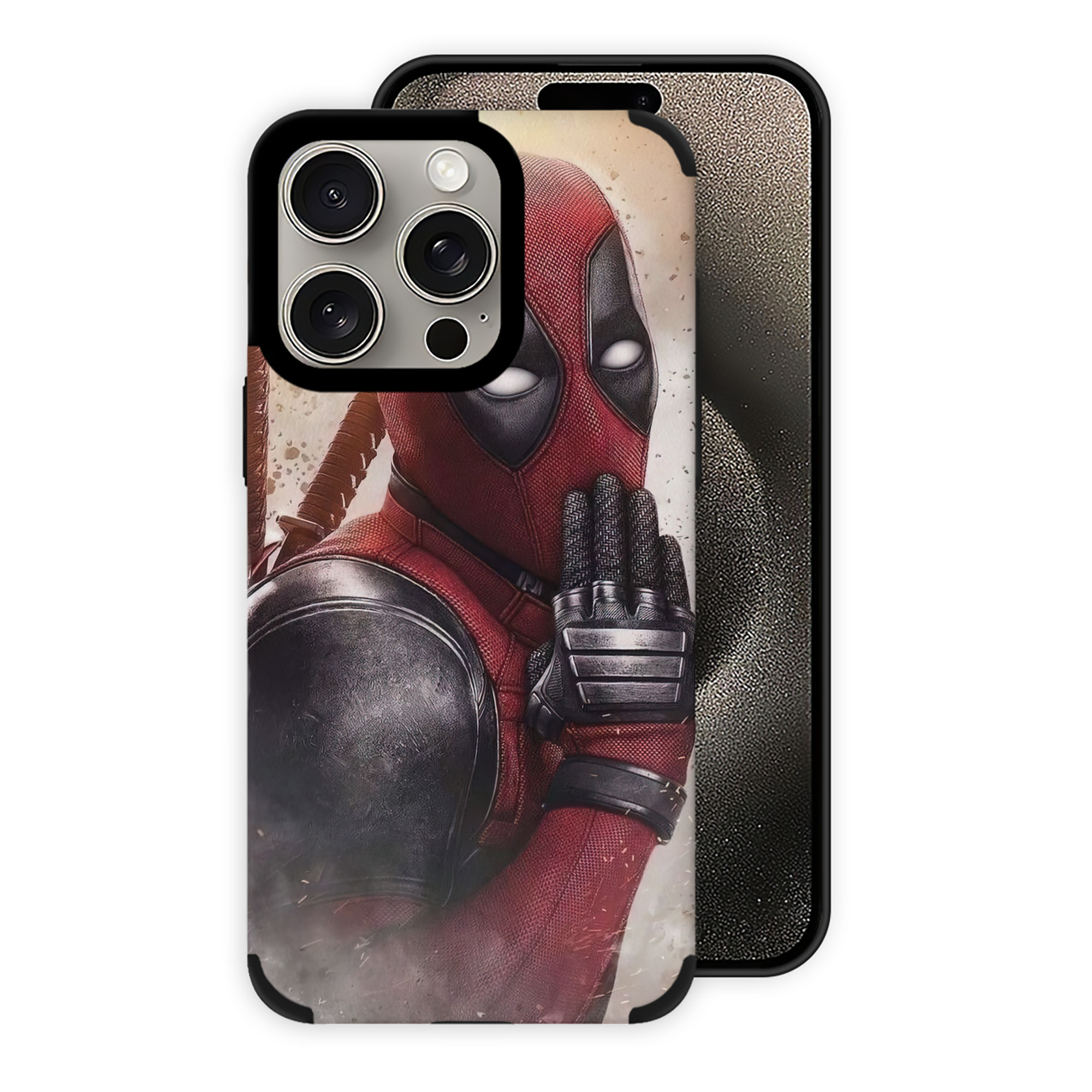 （画像用） Deadpool デッドプール 【iPhone15ProMax対応】 PUレザー スマホケース 耐衝撃＆黄変防止