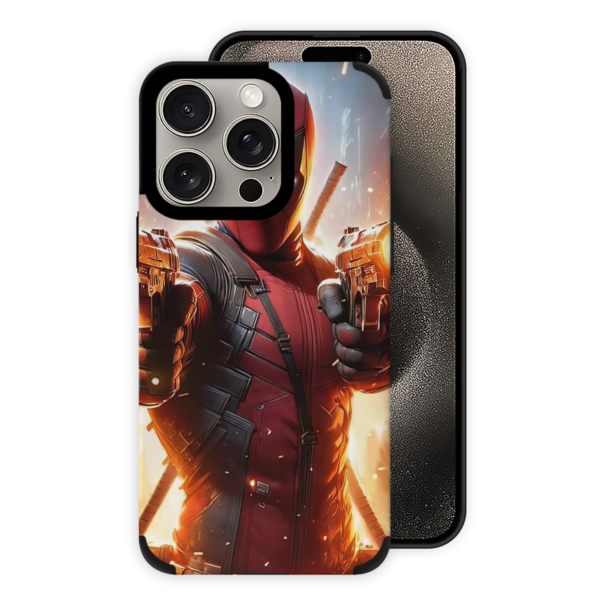 （画像用） Deadpool デッドプール 【iPhone15ProMax対応】 PUレザー スマホケース 耐衝撃＆黄変防止